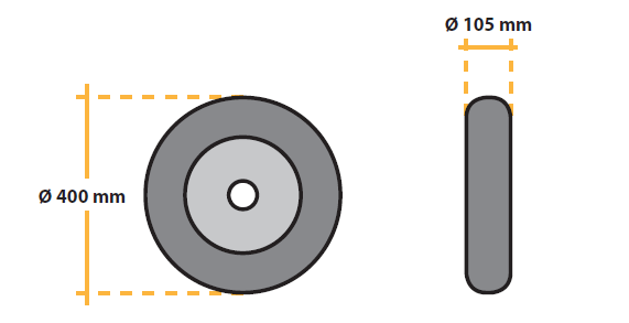 Chambre à air D.400 mm multiusages avec valve, CIME - 2