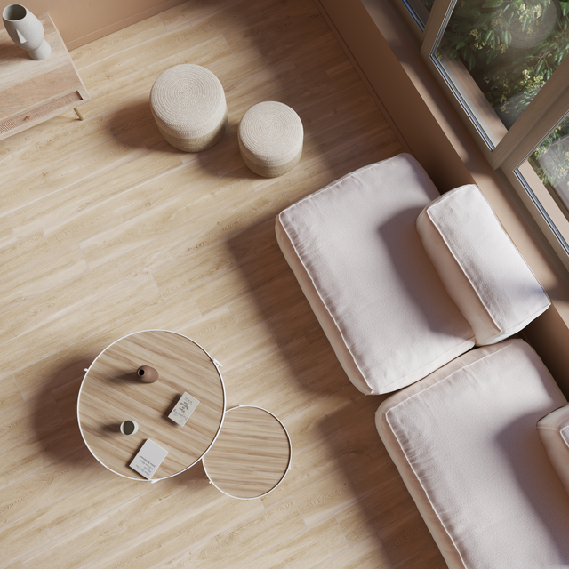 Carrelage sol intérieur/mur intérieur effet bois beige Balade l.20 x L.120 cm