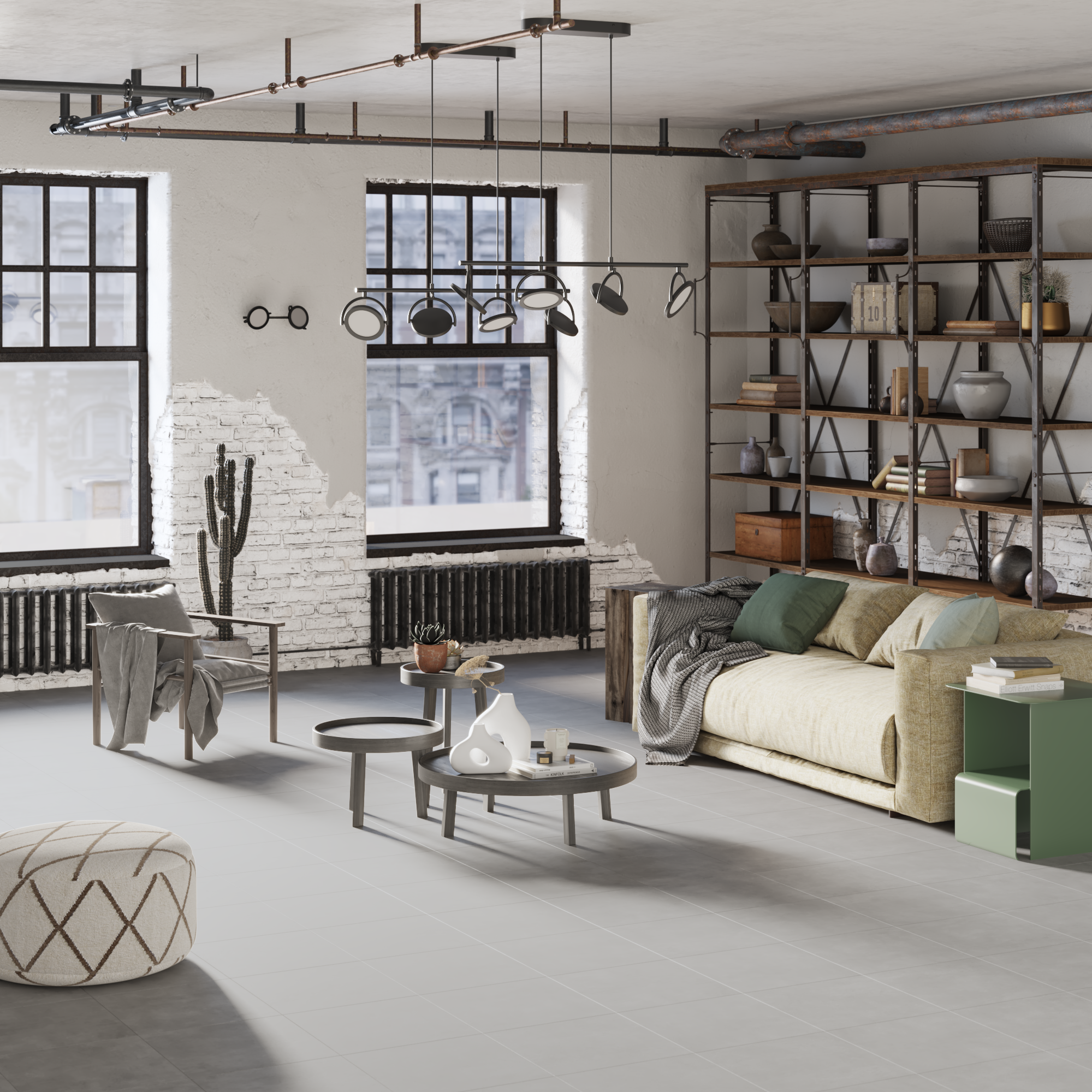 Carrelage sol intérieur / mur intérieur effet béton gris Shala l.45 x L.45 cm AR - 3