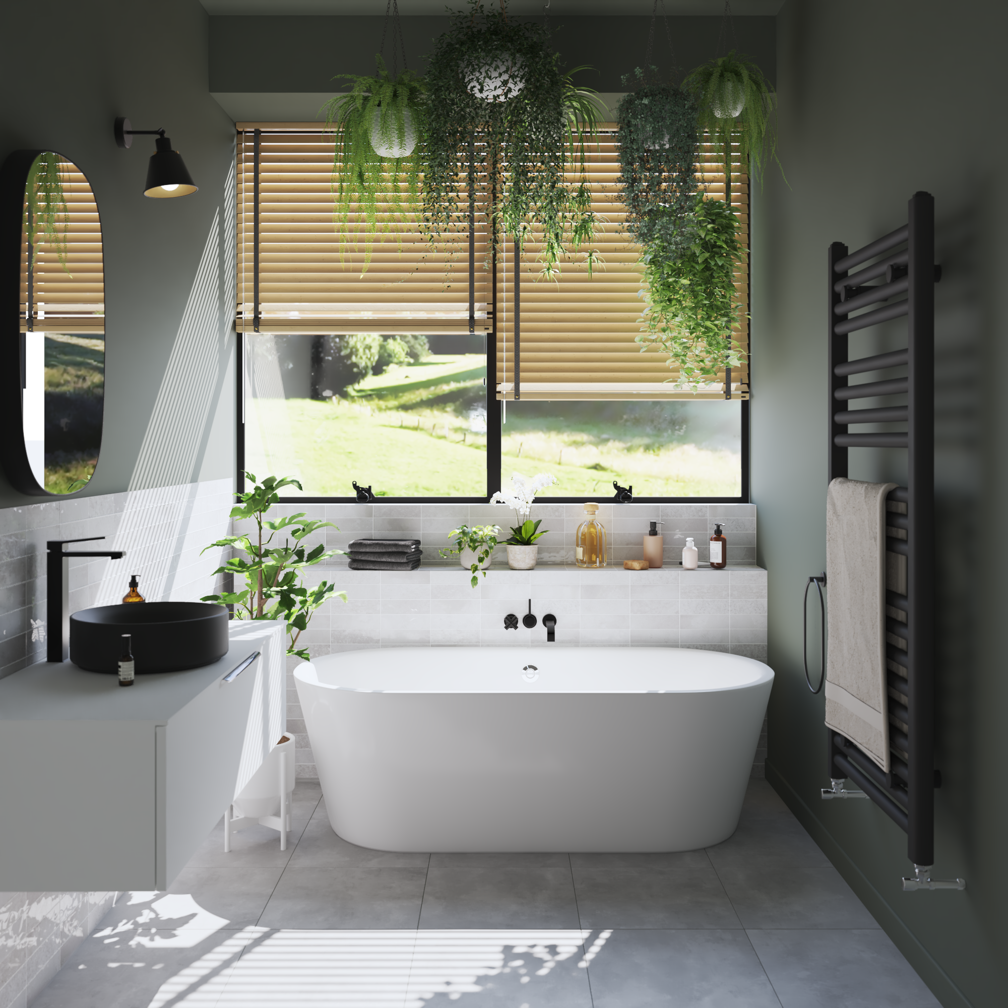 Carrelage sol intérieur / mur intérieur effet béton gris Shala l.45 x L.45 cm AR - 2