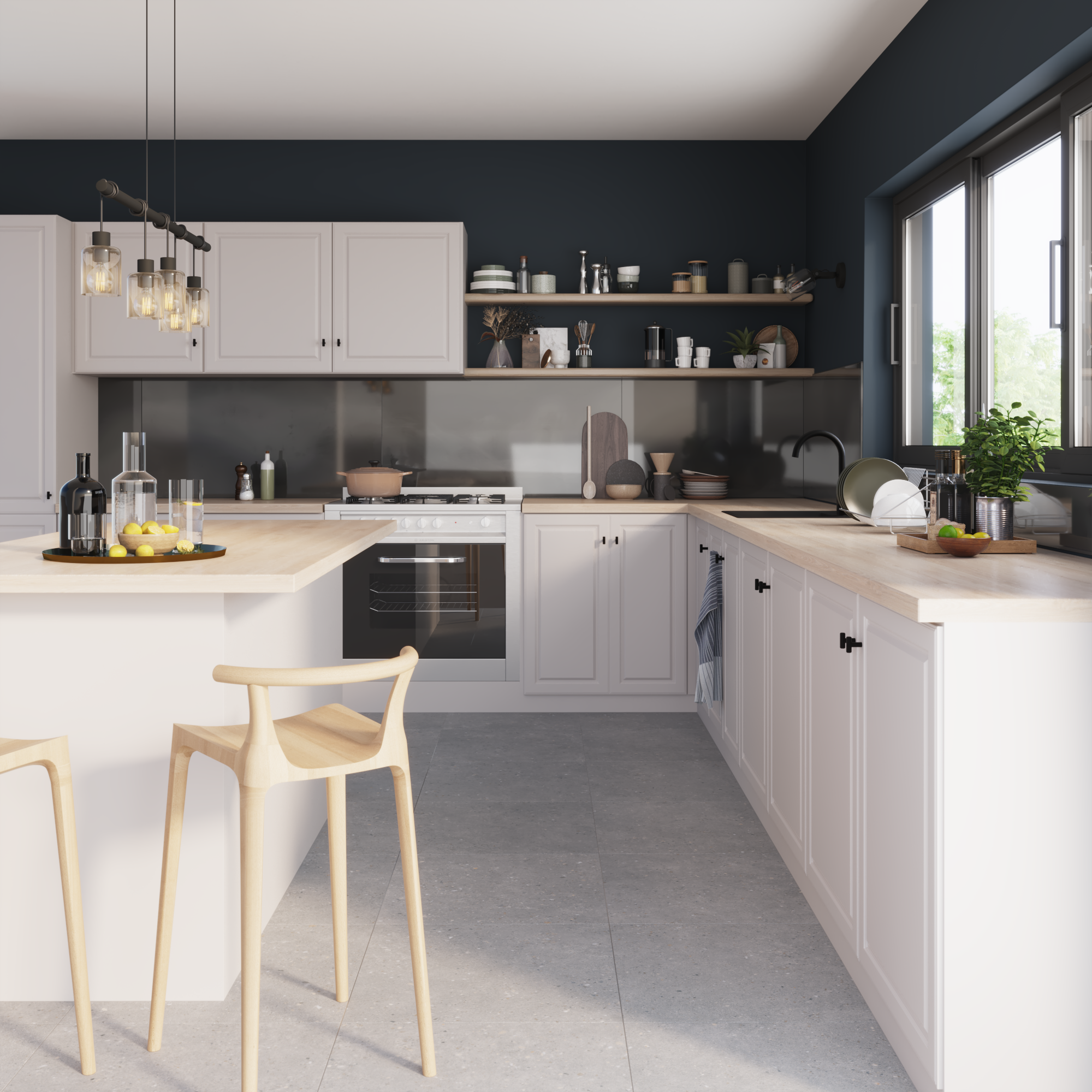 Carrelage sol intérieur / mur intérieur effet terrazzo gris Cavir l.60 x L.60 cm - 2