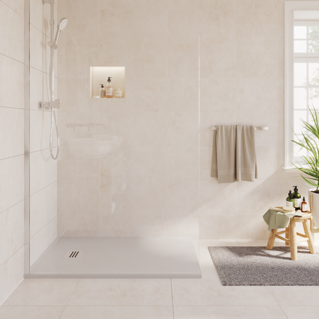 Carrelage sol intérieur / mur intérieur effet béton beige Shala l.60.8 x L.60.8