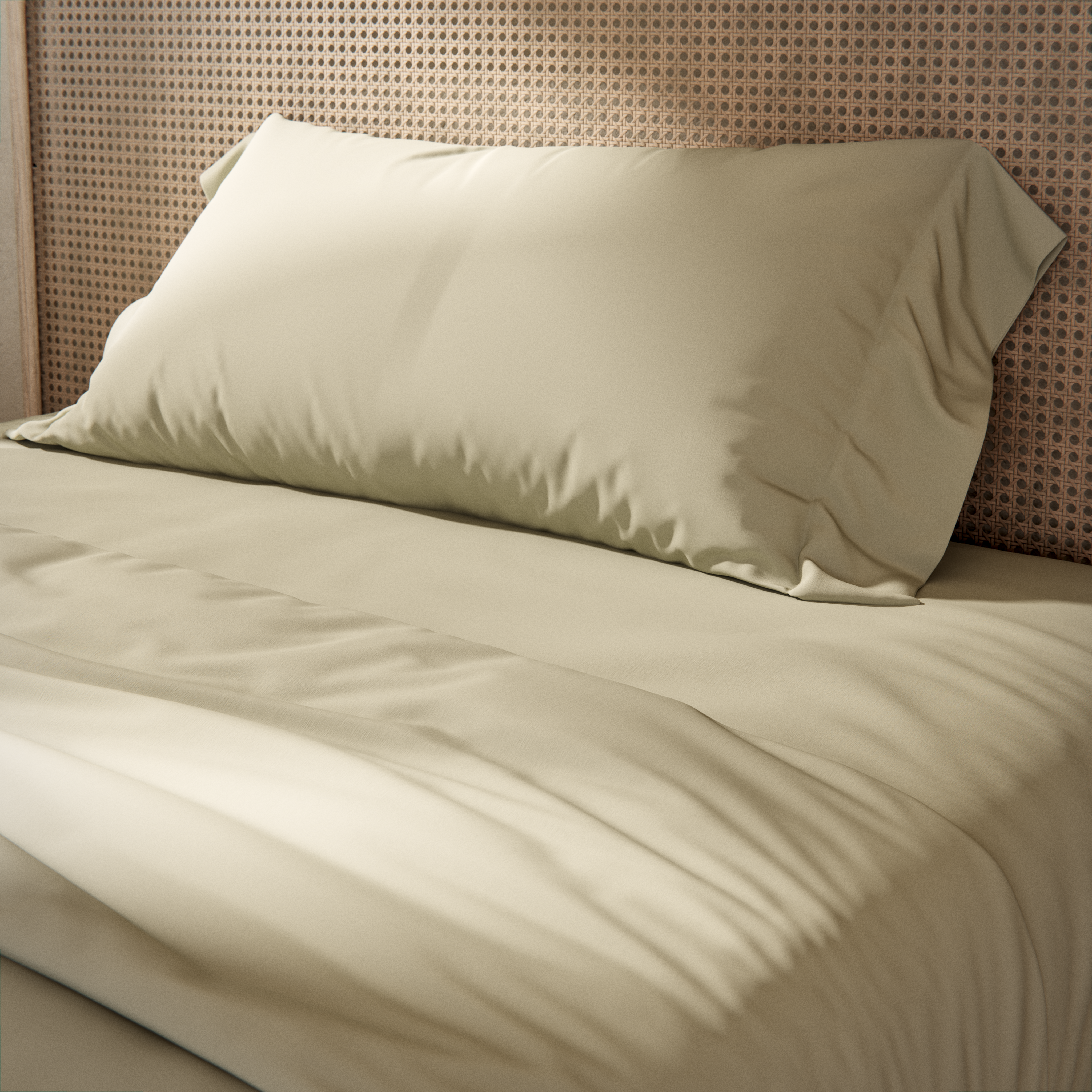 Funda de almohada de algodón 144 hilos Esencial verde agua 45 x 125 cm para cama de 105 cm - 2