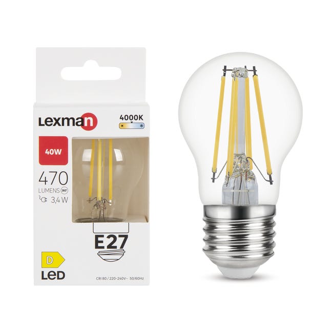 Ampoule Led Sph rique E27 470lm 40W Blanc Neutre LEXMAN Leroy ampoule-led-sph-rique-e27-470lm-40w-blanc-neutre-lexman-leroy