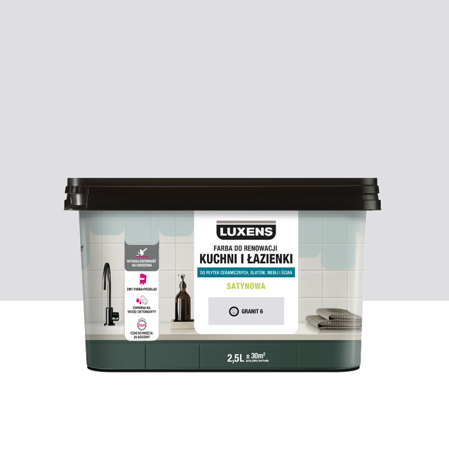 Farba renowacyjna Kuchnia & Łazienka Satin Granit 6 2.5 l Luxens