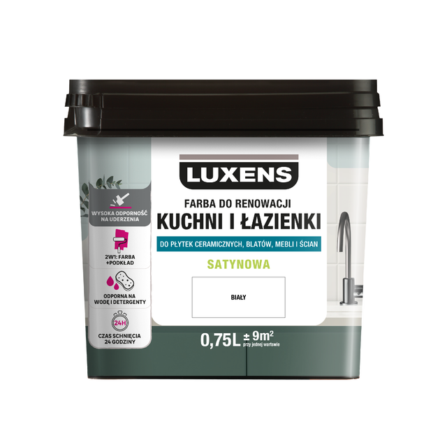 Farba renowacyjna Kuchnia & Łazienka Satin White 5 0.75 l LUXENS