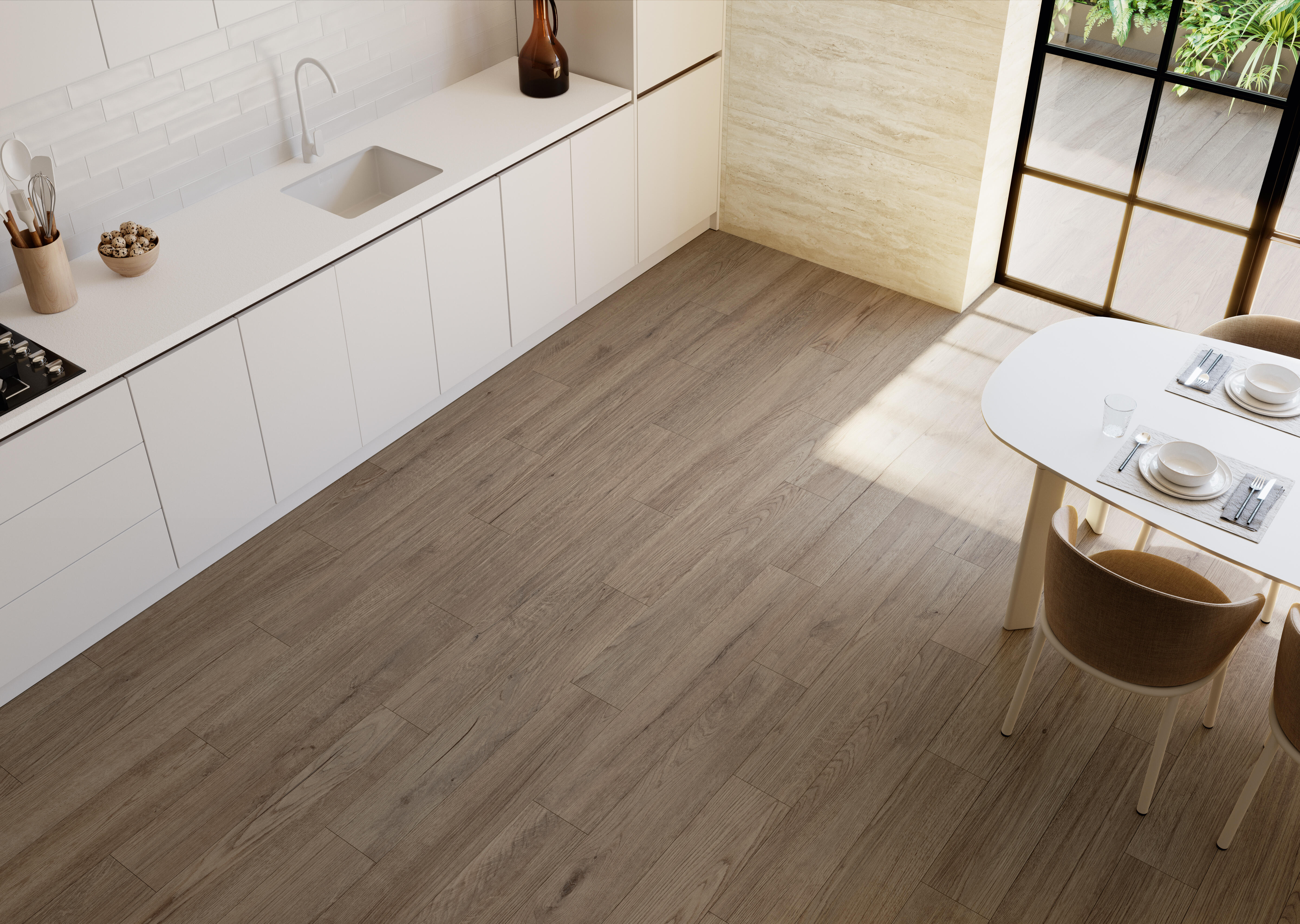 Suelo porcelánico jungla efecto madera teca 19.5x120 cm c1 grespania