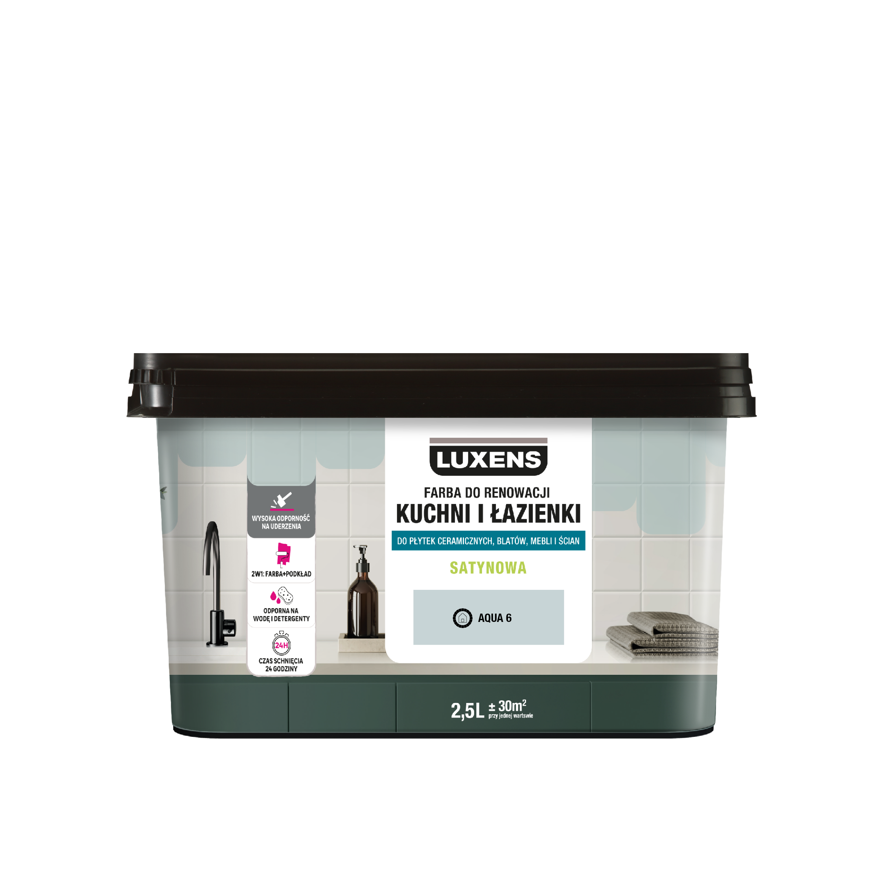 Farba do renowacji Kuchni i Łazienki Aqua 6 2.5 l Satynowa Luxens - 7