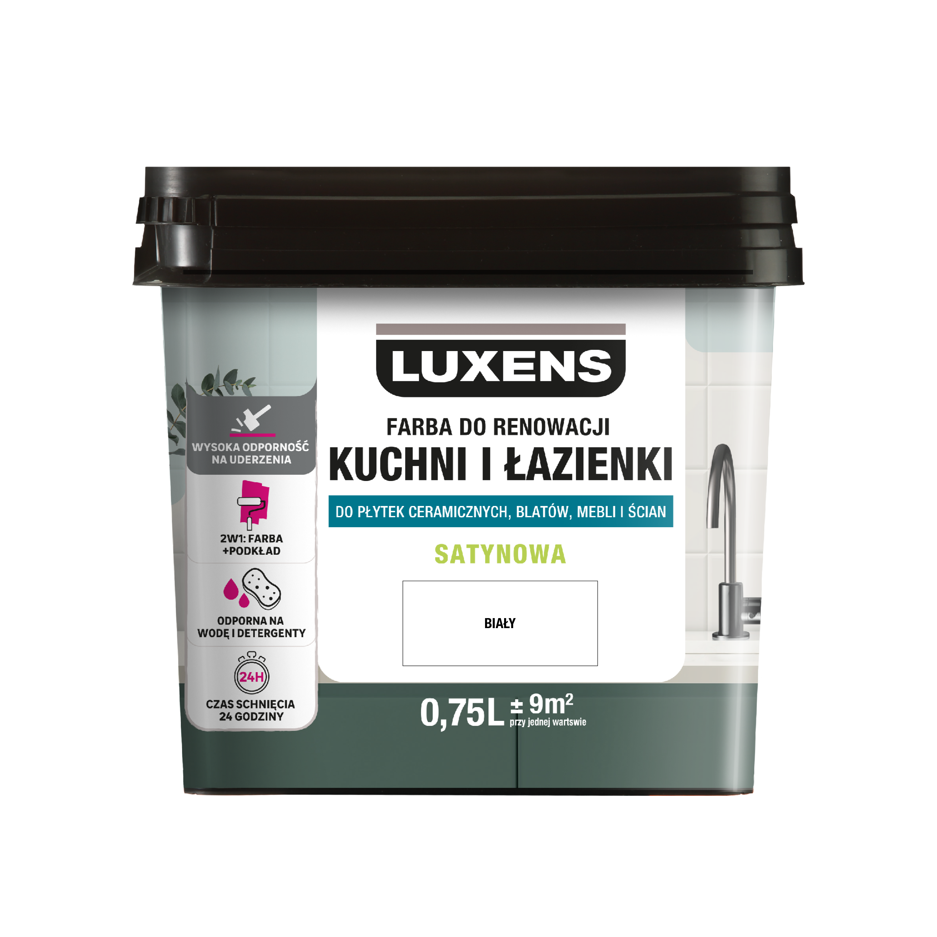 Farba do renowacji Kuchni i Łazienki White 5 0.75 l Satynowa Luxens - 9