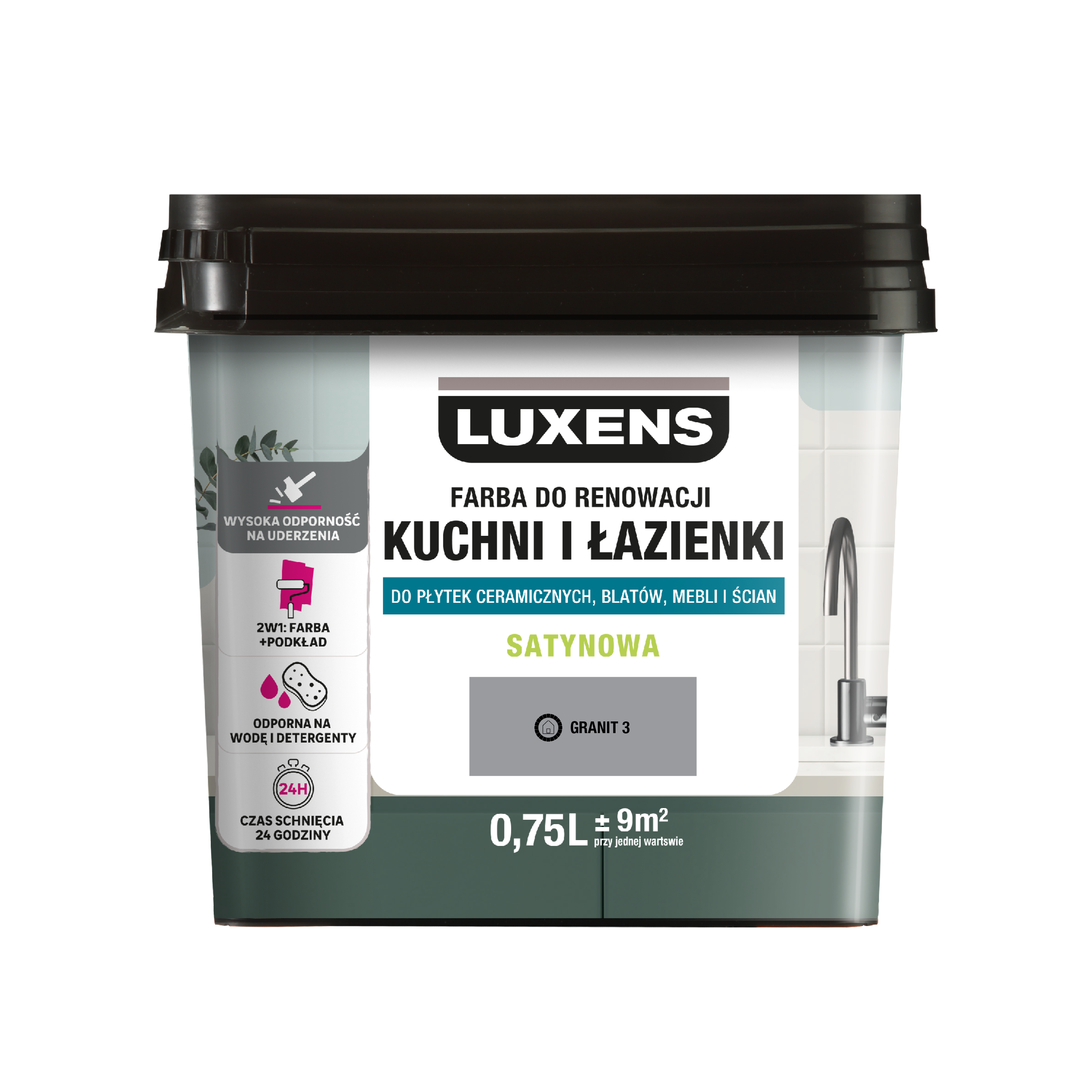 Farba do renowacji Kuchni i Łazienki Granit 3 0.75 l Satynowa Luxens - 8