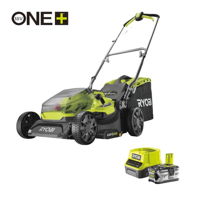 Cortacésped de batería RYOBI RY18LM37A-140 18V 37 cm ancho de corte con batería y cargador incluidos