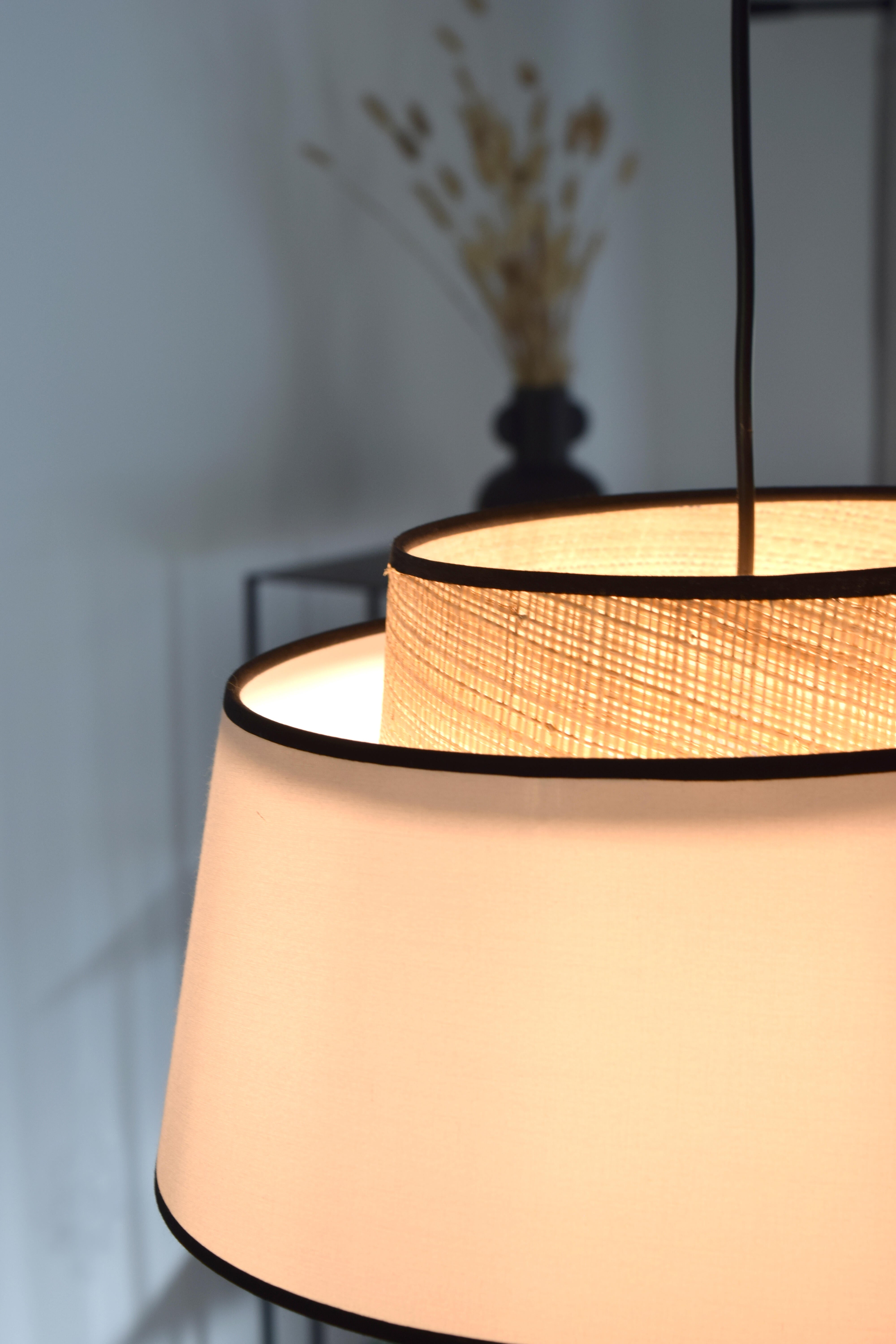 Lámpara de techo colgante de mimbre  blanca 1 luz E27 Yumiha INSPIRE 36 cm - 8