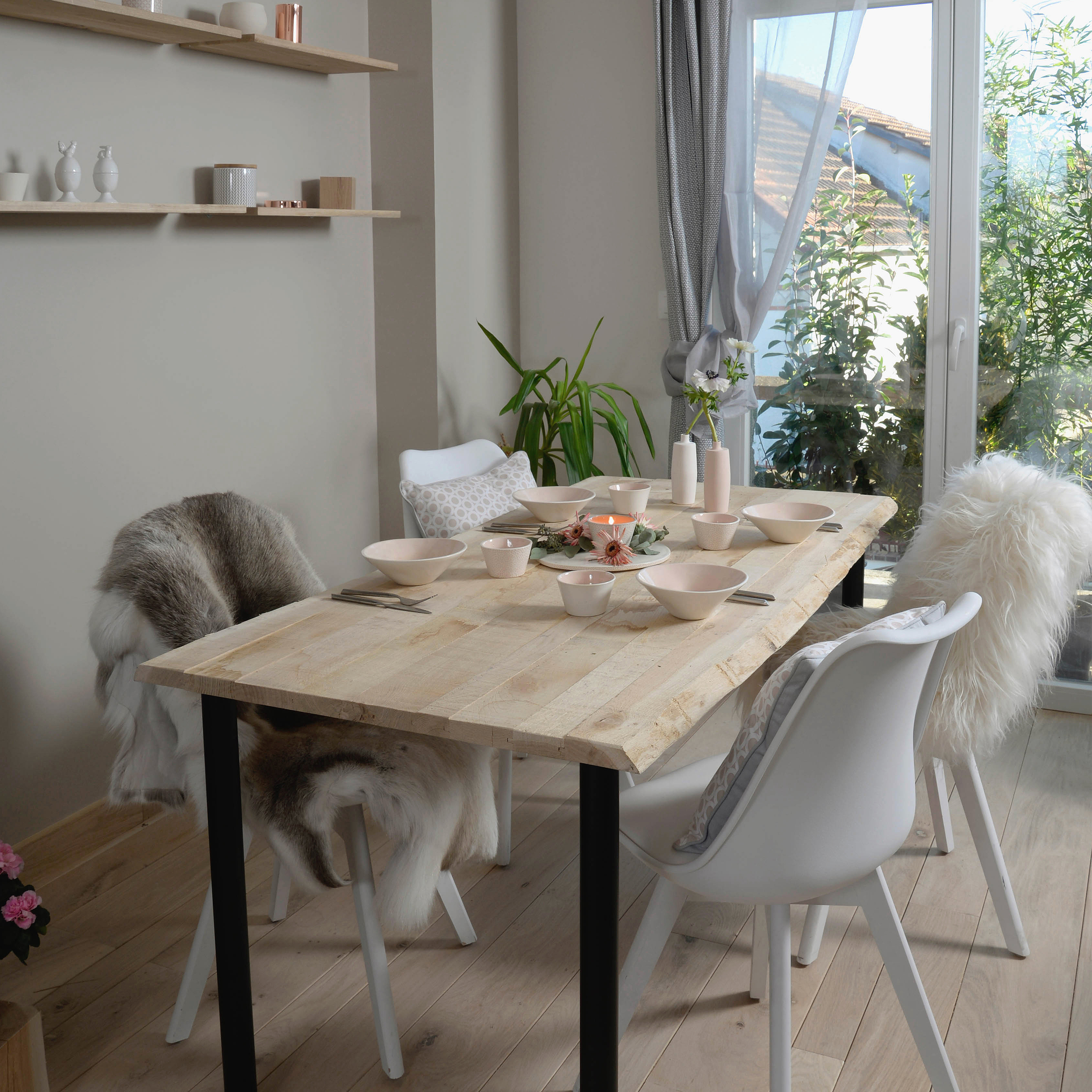Plateau de table chêne massif brut scié, L.160 x l.80 cm x Ep.27 mm - 2