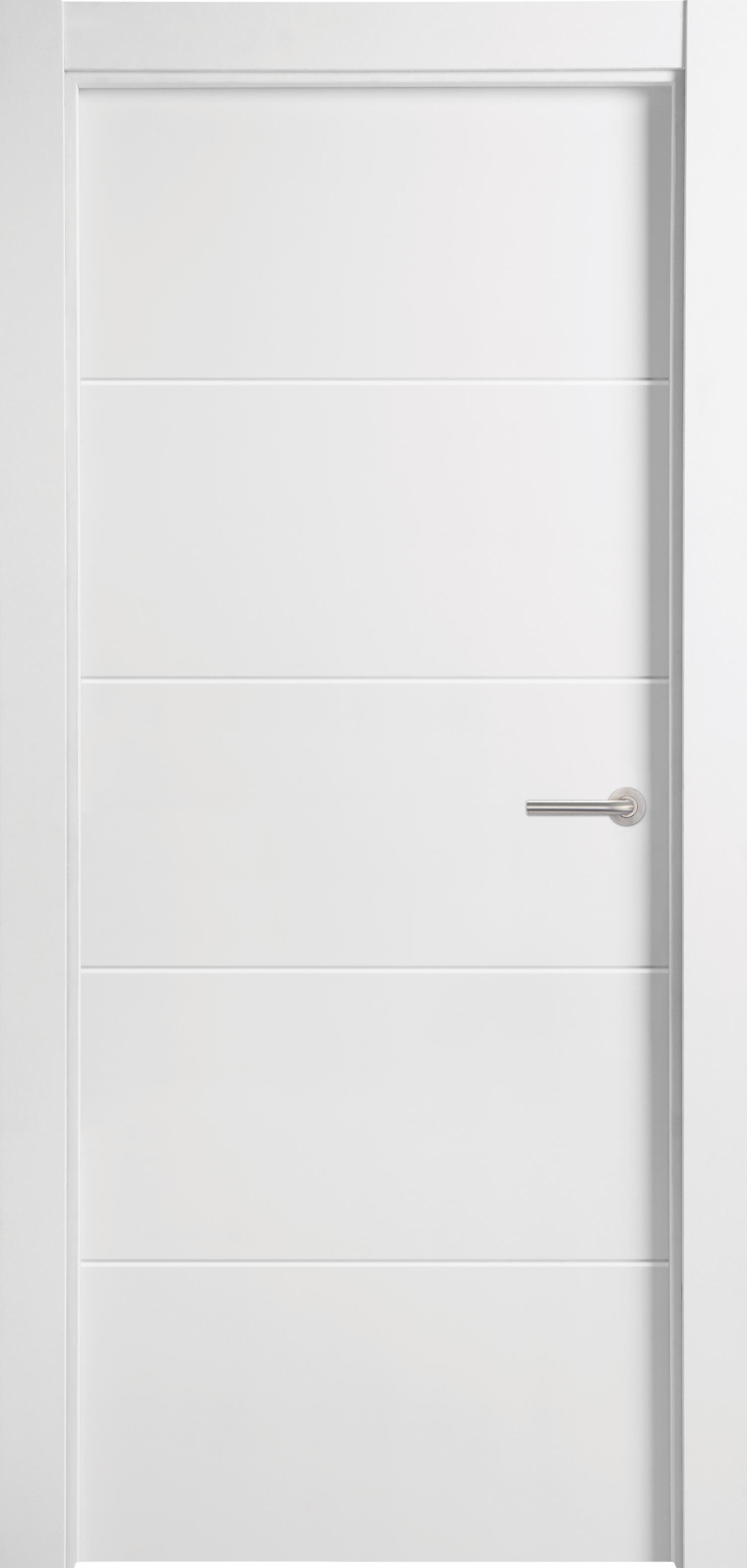 Puerta de interior abatible ciega maciza acabado lacado rf30 lucerna blanco apertura izquierda cerco de 9x3 anchura 72.5 cm