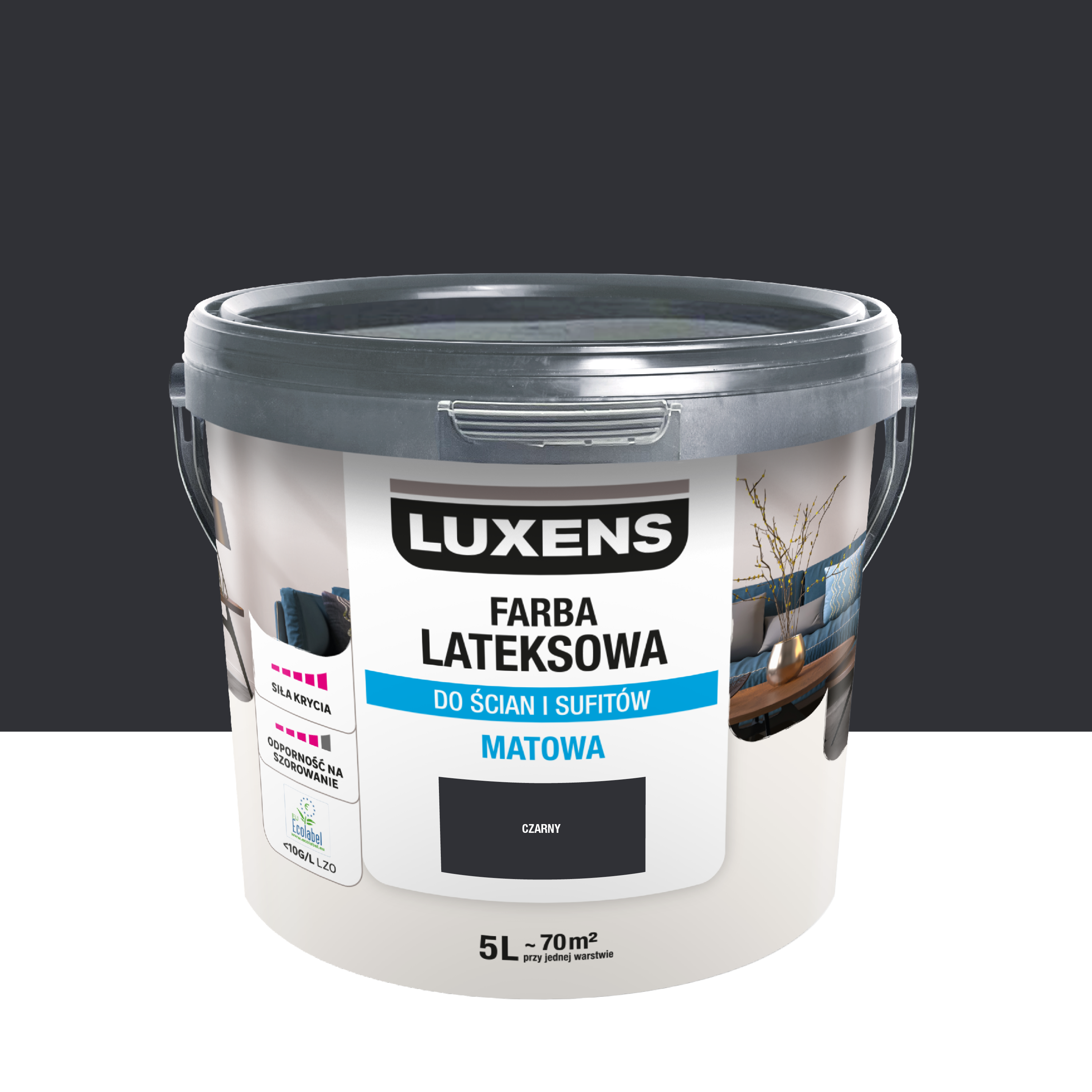 Farba lateksowa Luxens Black 5 l