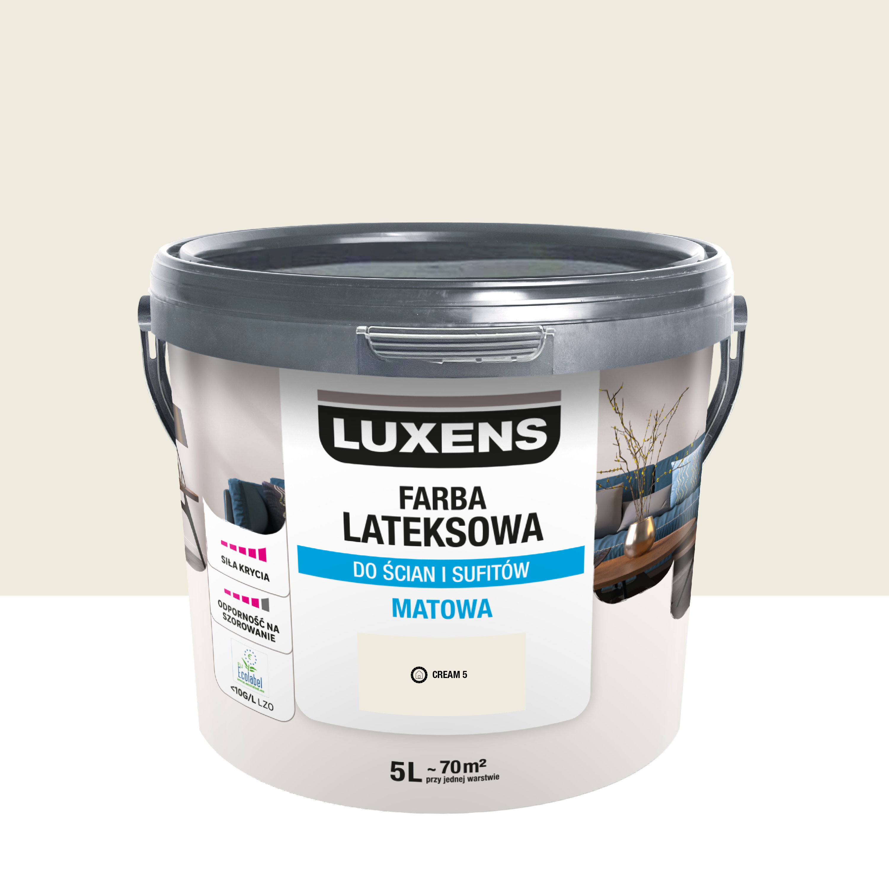 Farba lateksowa Luxens Cream 5 5 l