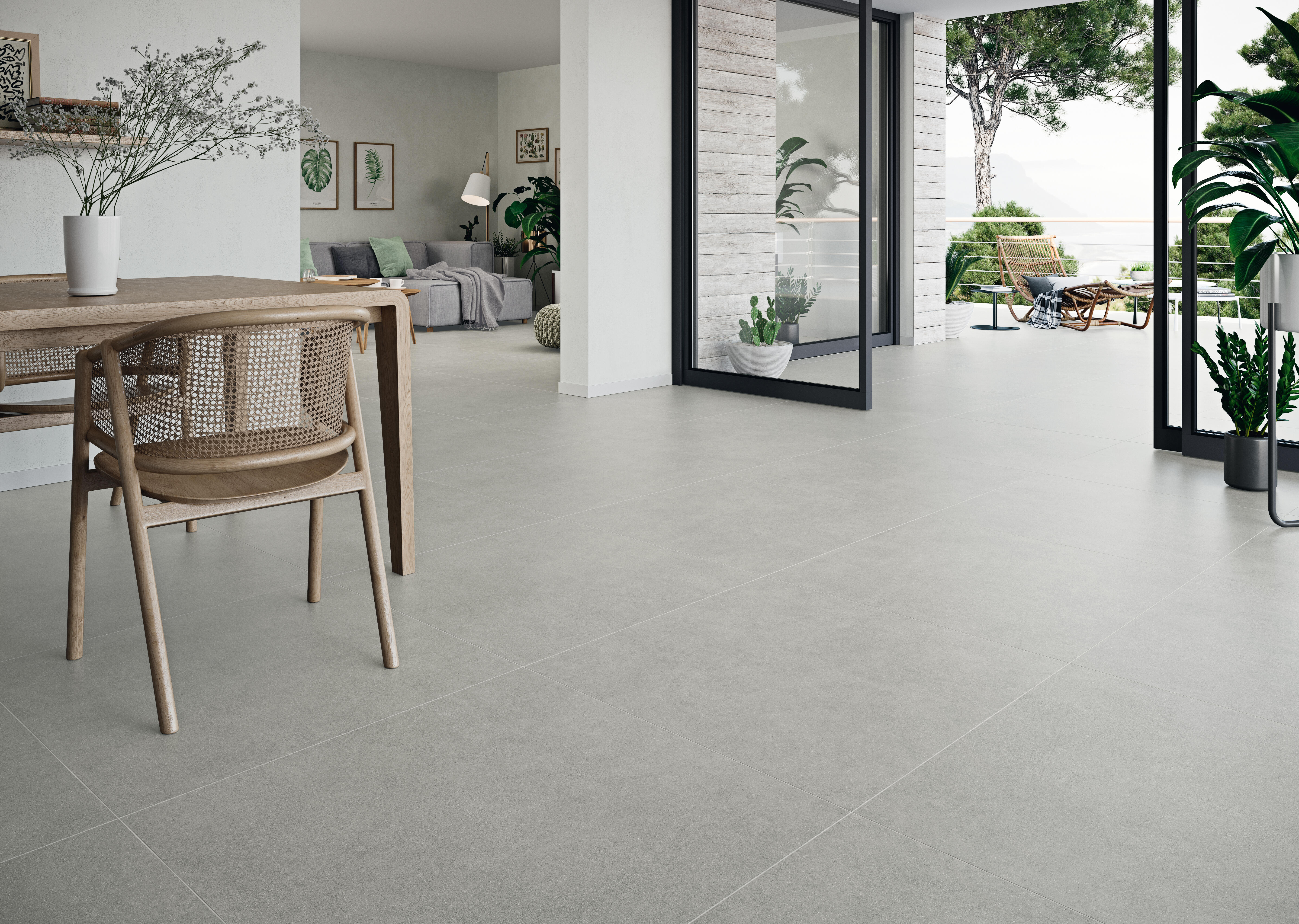 Suelo porcelánico domus efecto cemento gris 80x80 cm c1 grespania