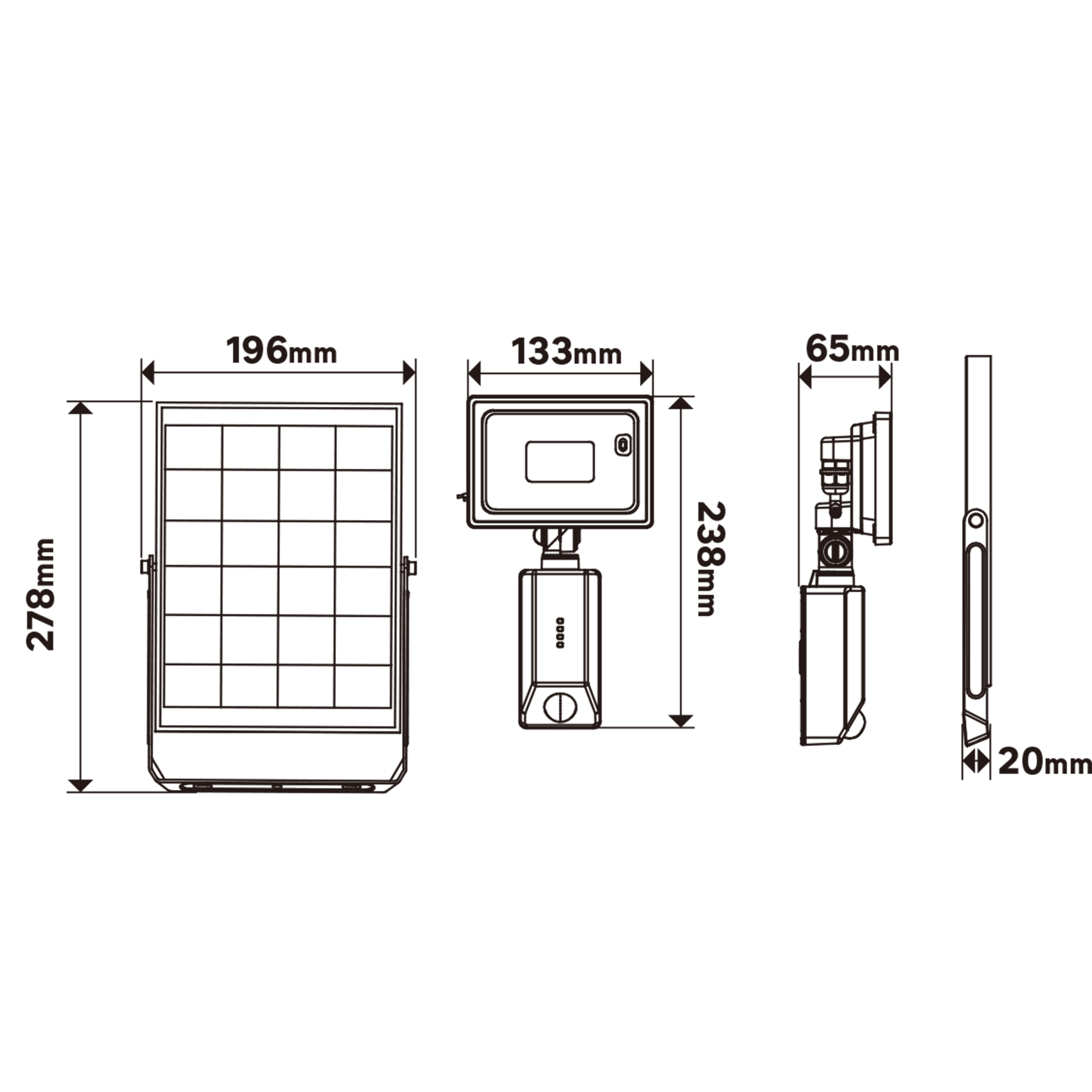 Projecteur extérieur solaire Yonkers,1000 Lumen, blanc neutre, noir INSPIRE - 6