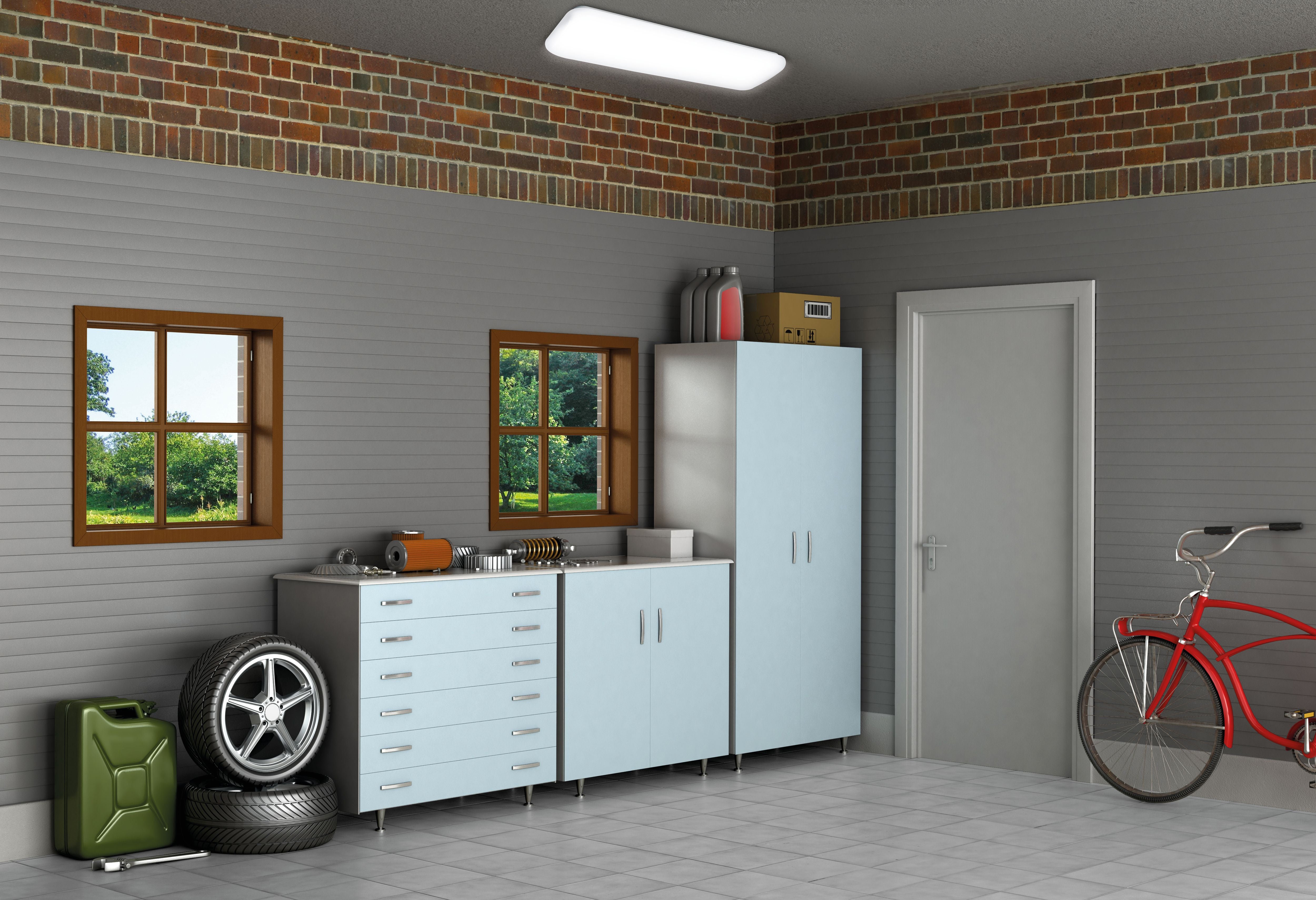 Plafonnier de garage Led L.60 cm plastique blanc module led LUCECO - 2