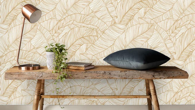Papel de parede pintado KAYA dourado 52cm