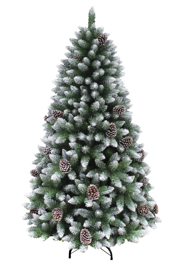 Albero di Natale innevato Norway pigne H 240 cm x ø 132 cm