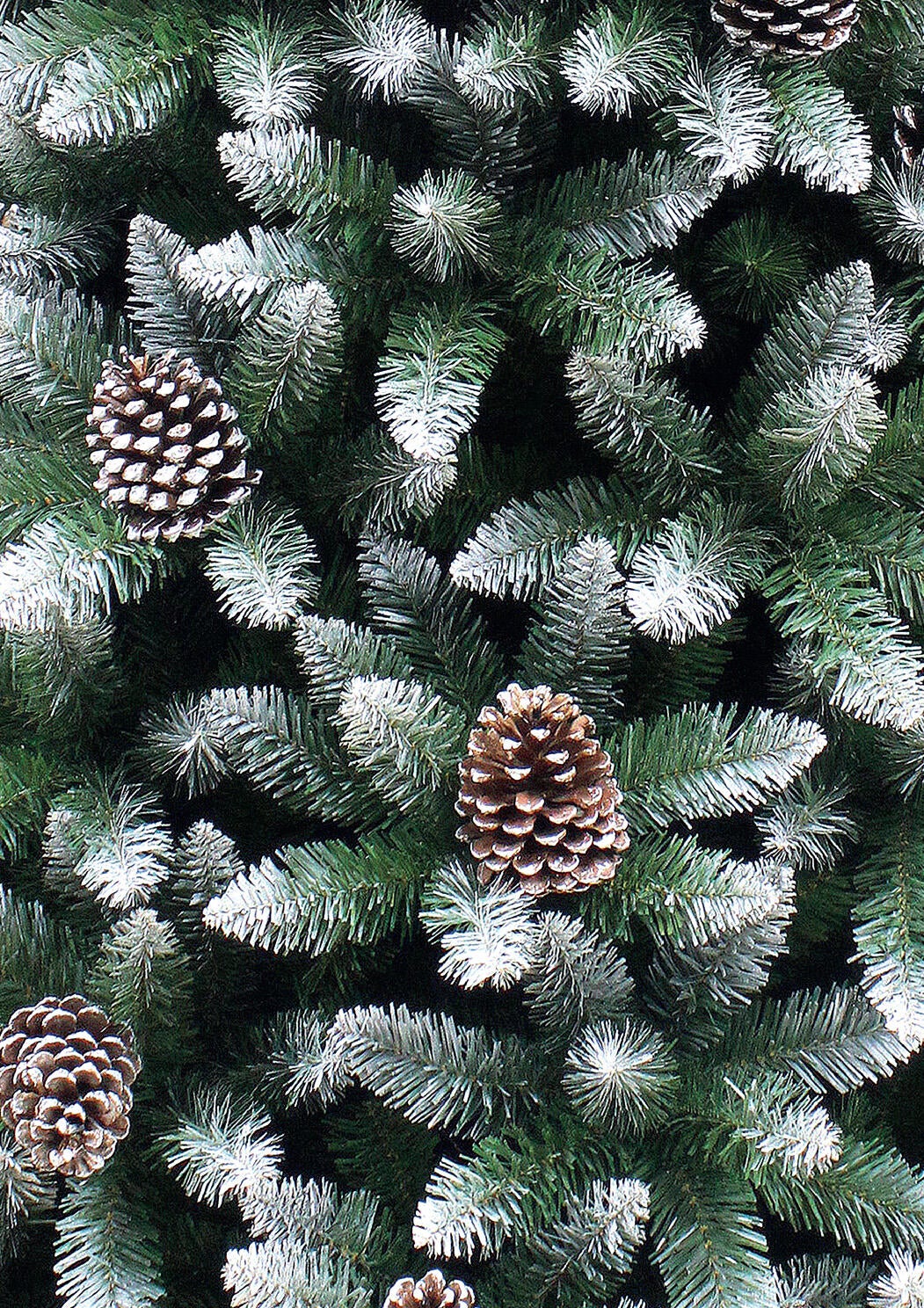 Albero di Natale artificiale Norway pigne innevato verde H 210 cm x ø 115 cm - 3