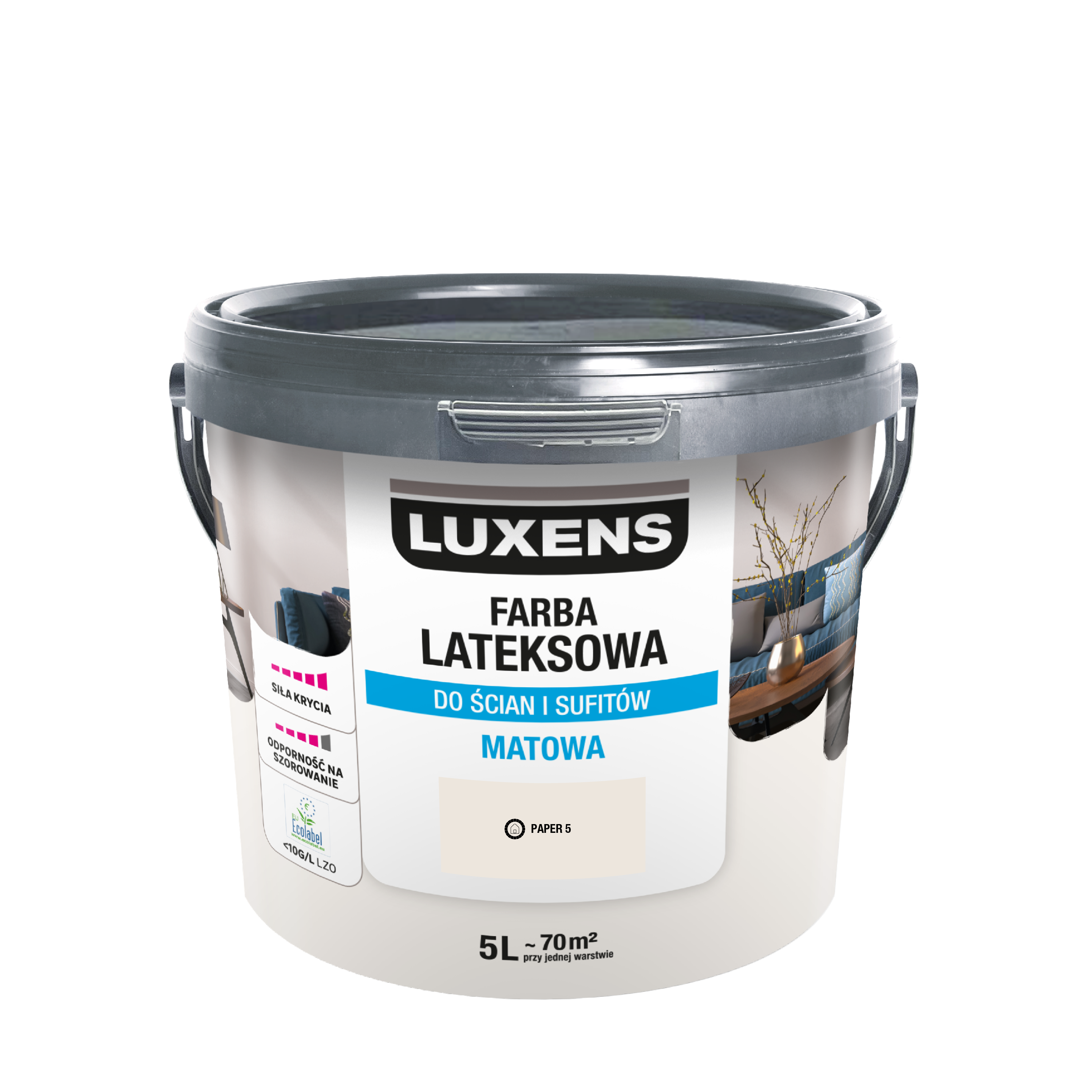 Farba lateksowa Luxens Paper 5 5 l  - 8