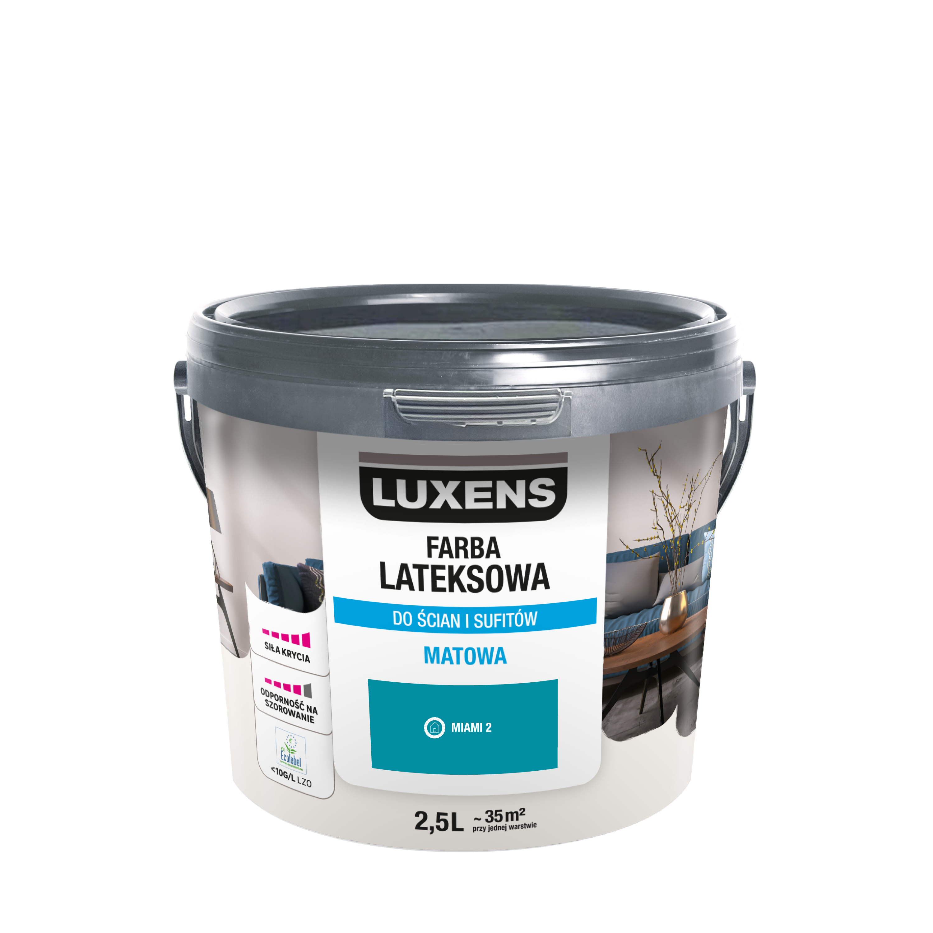 Farba lateksowa Luxens Miami 2 2.5 l  - 6