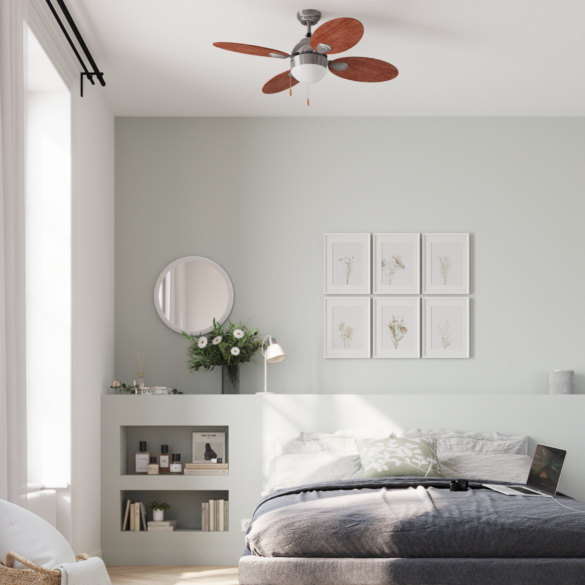 Specchio CHARM USED tondo bianco Ø 55 cm INSPIRE - 12