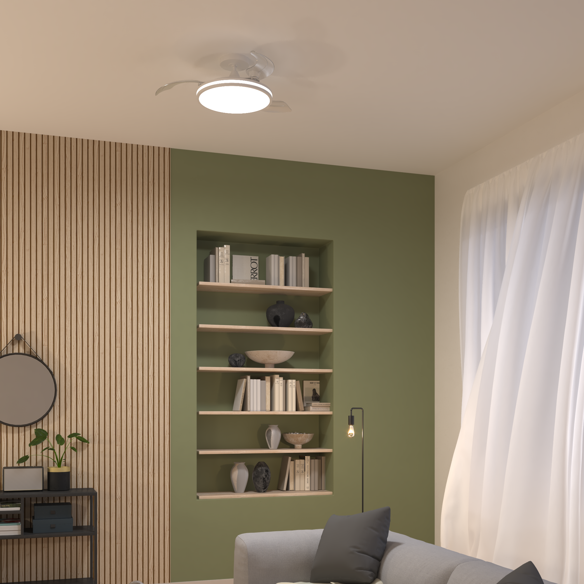 Ventoinha led VANESA M 4500/1200LM branco regulável inspire - 7