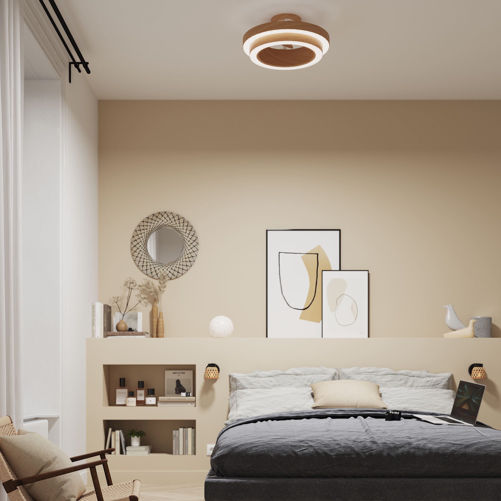 Foco decorativo NINON 1 luz E14 bamboo preto inspire - 23