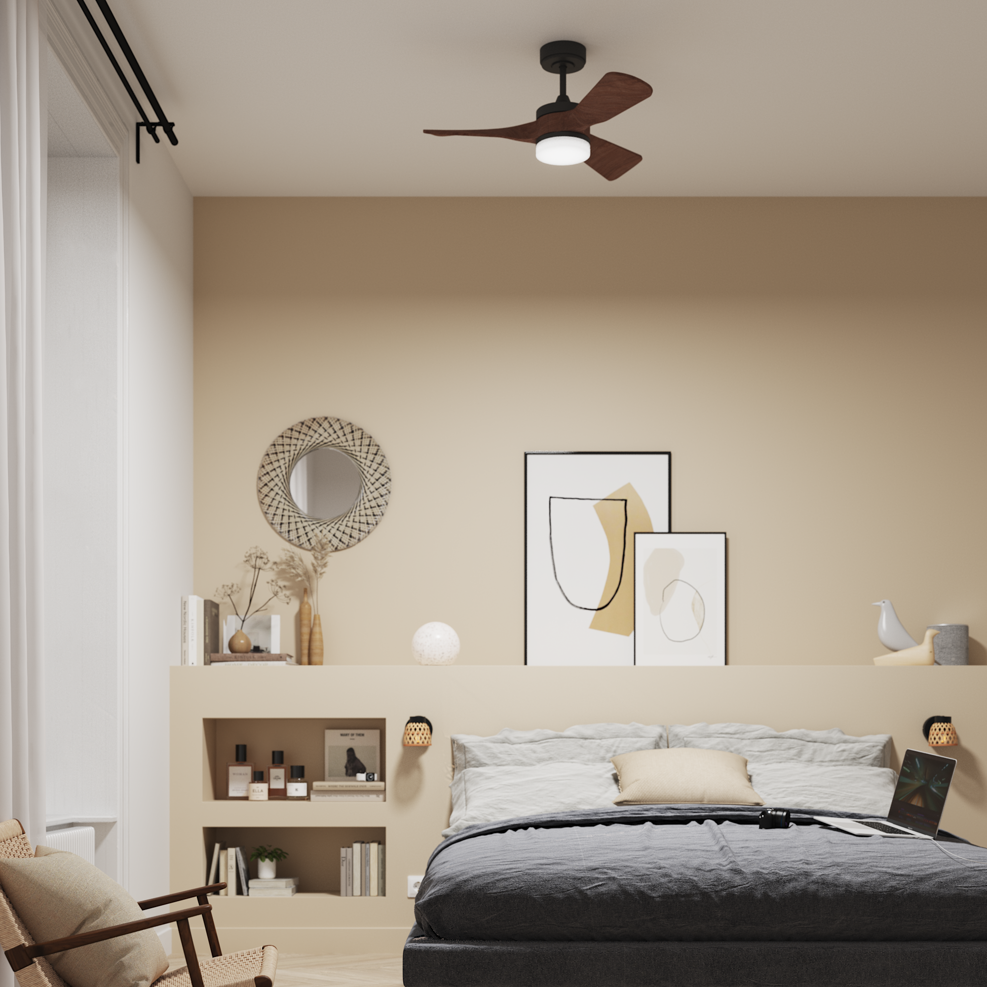 Foco decorativo NINON 1 luz E14 bamboo preto inspire - 13