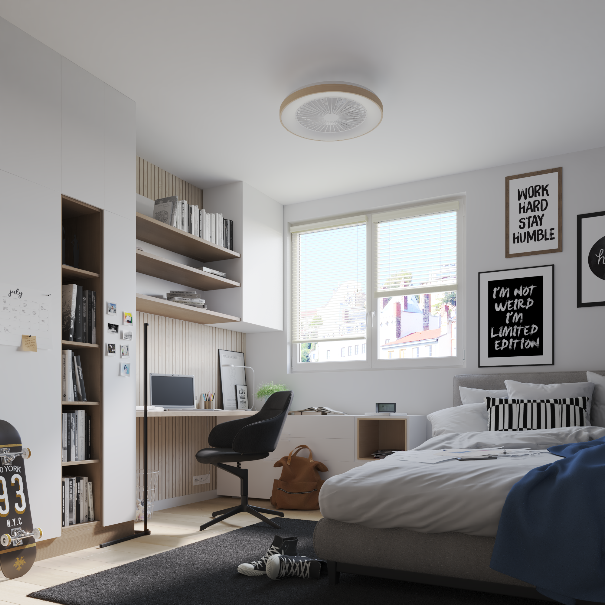 Almofada Julen 30x50cm algodão branco/preto Inspire - 15