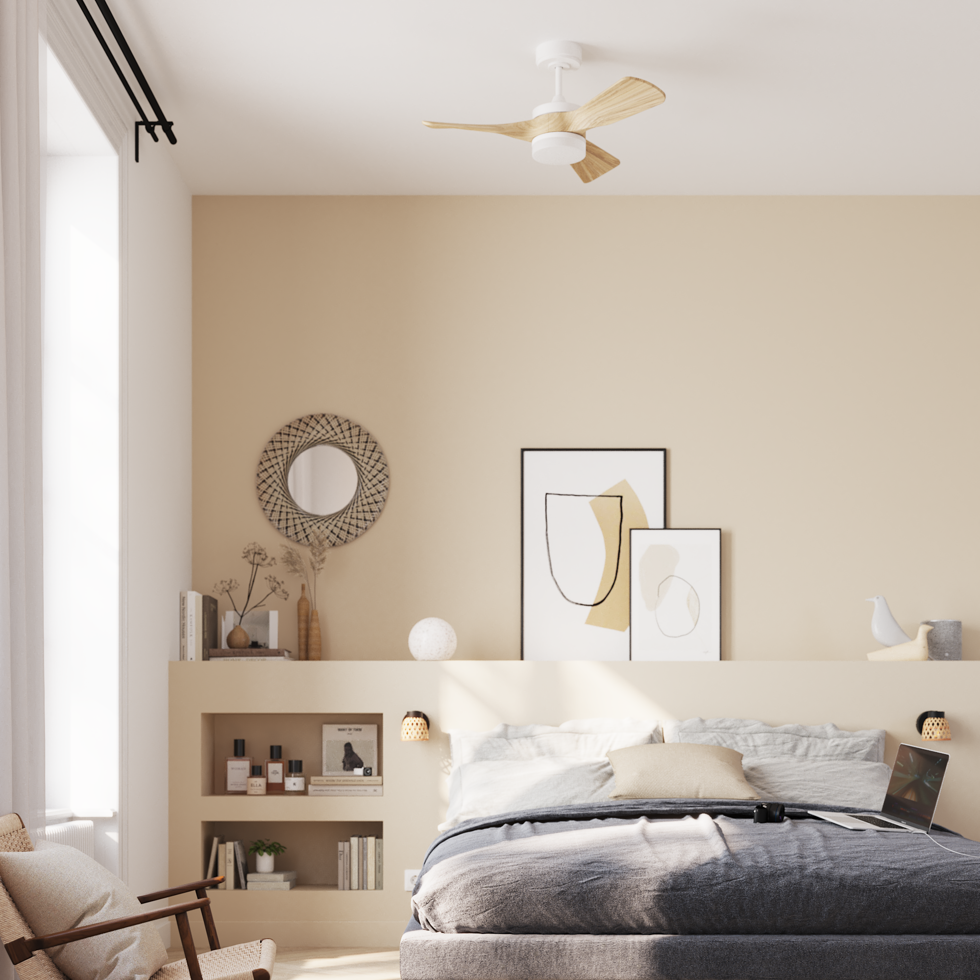 Foco decorativo NINON 1 luz E14 bamboo preto inspire - 16