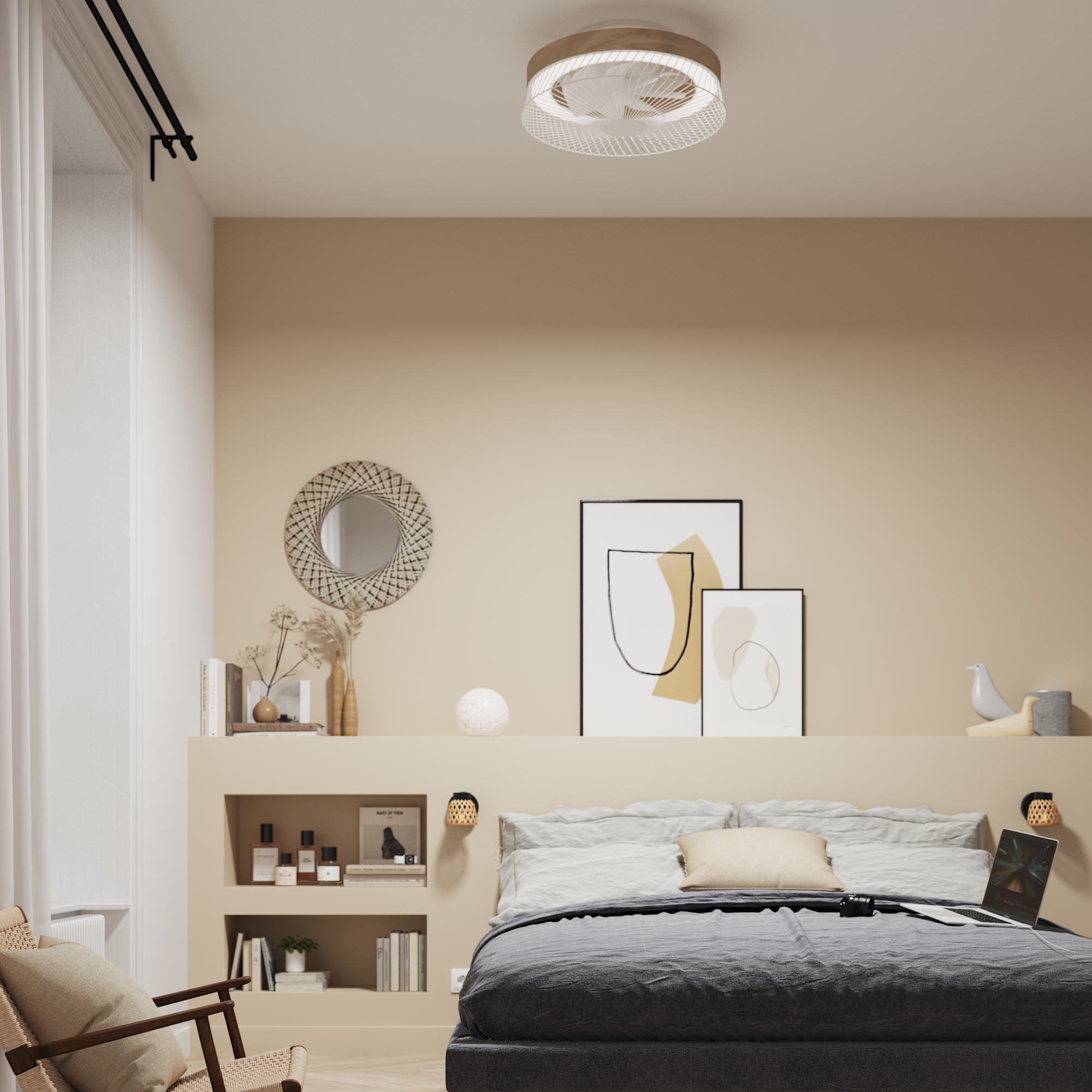 Foco decorativo NINON 1 luz E14 bamboo preto inspire - 20