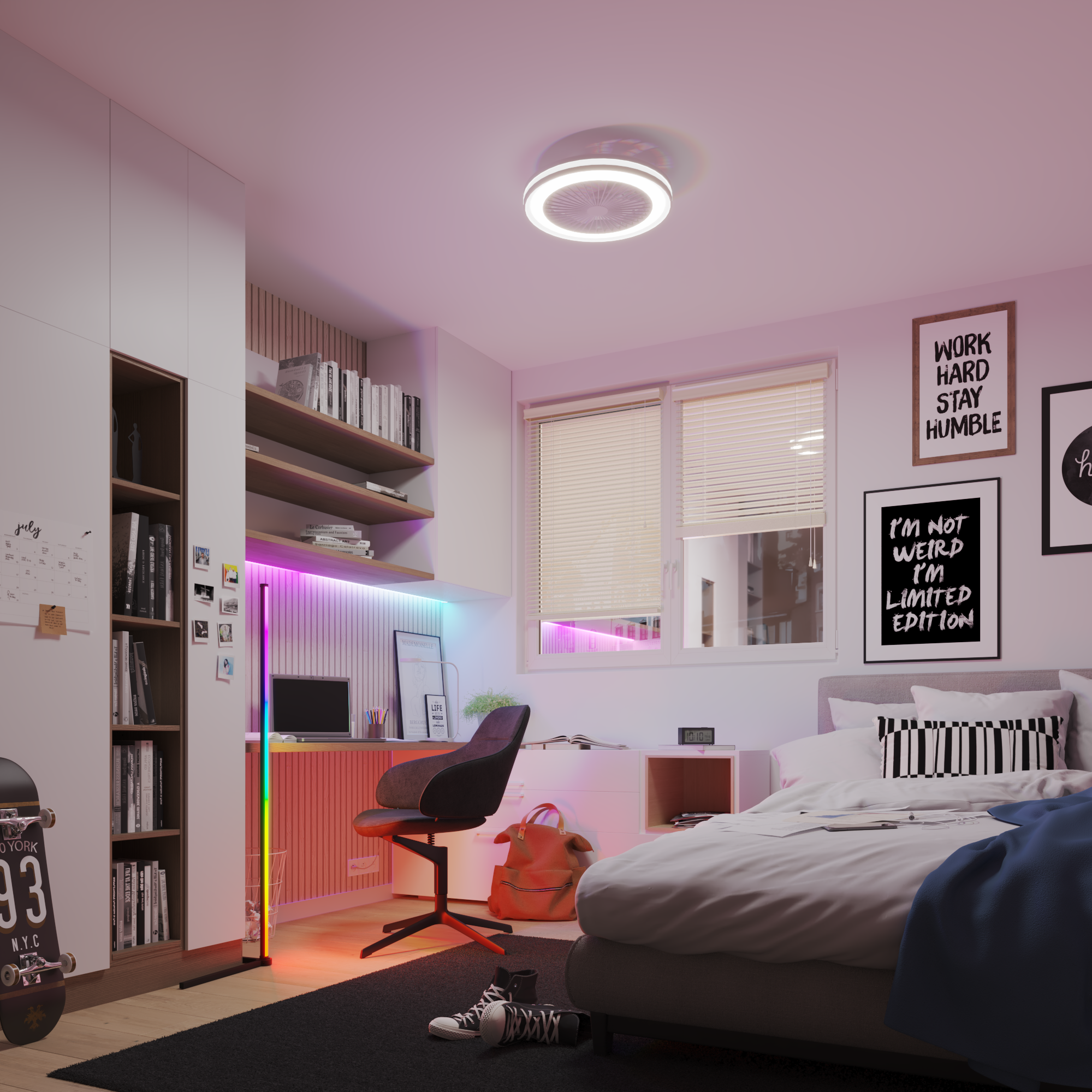 Almofada Julen 30x50cm algodão branco/preto Inspire - 12