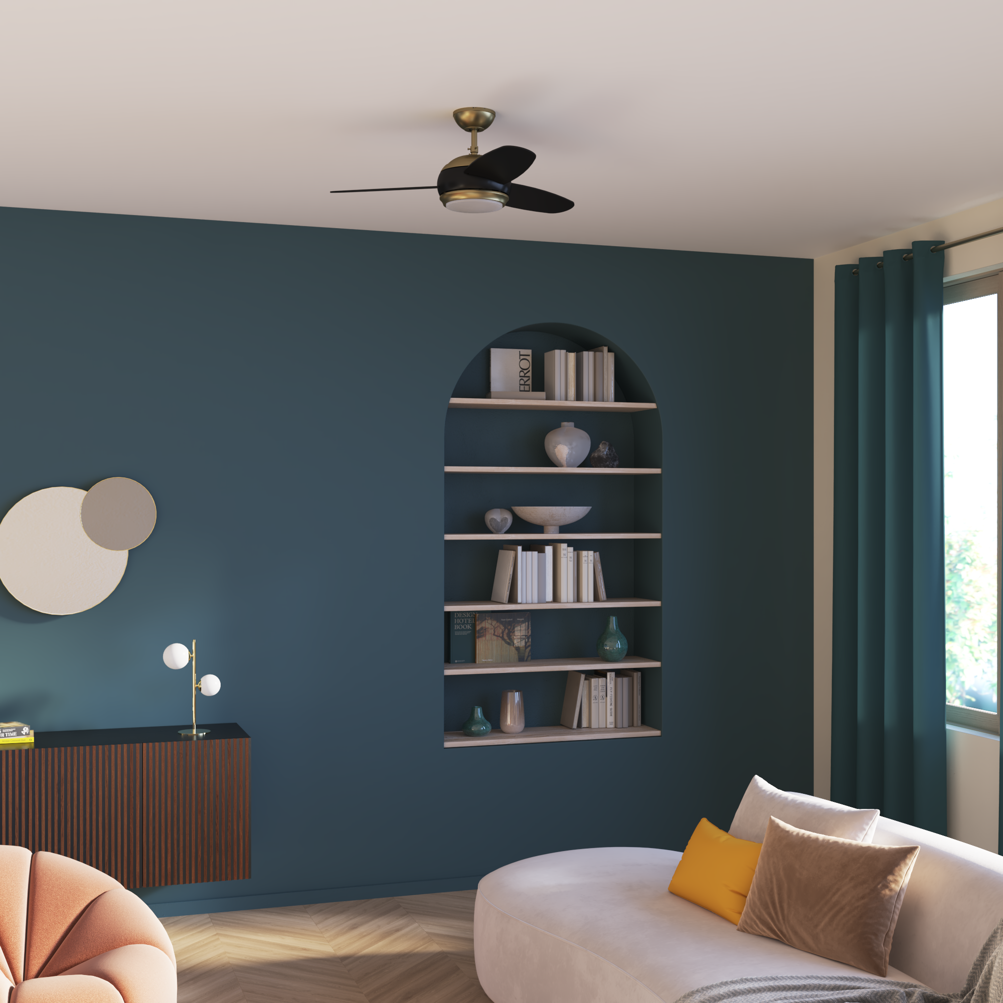 Miroir rond métal laiton Glam pimp INSPIRE diam.61 cm - 15