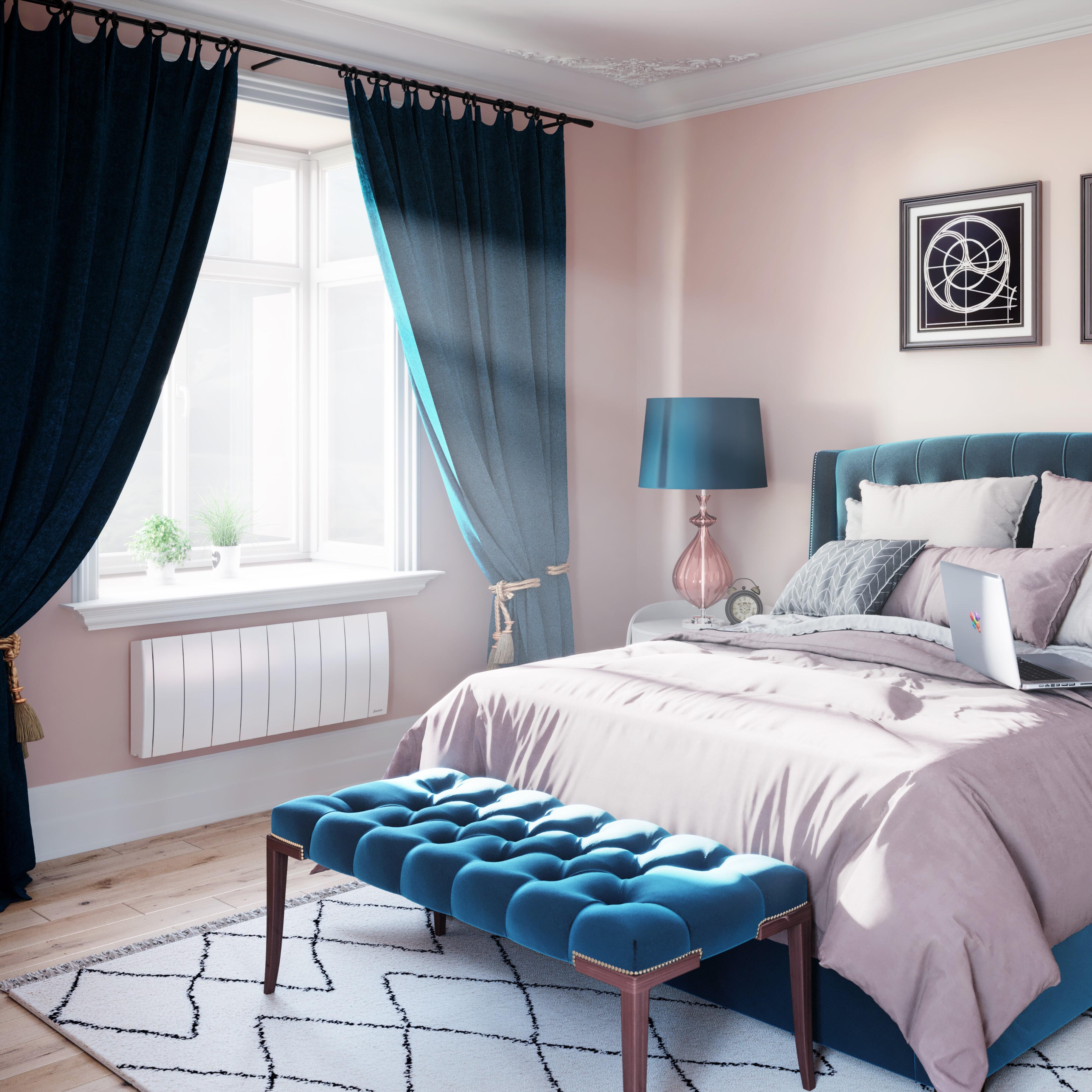 Radiateur électrique connecté inertie fluide 1000W SAUTER Ipala plinthe blanc - 2