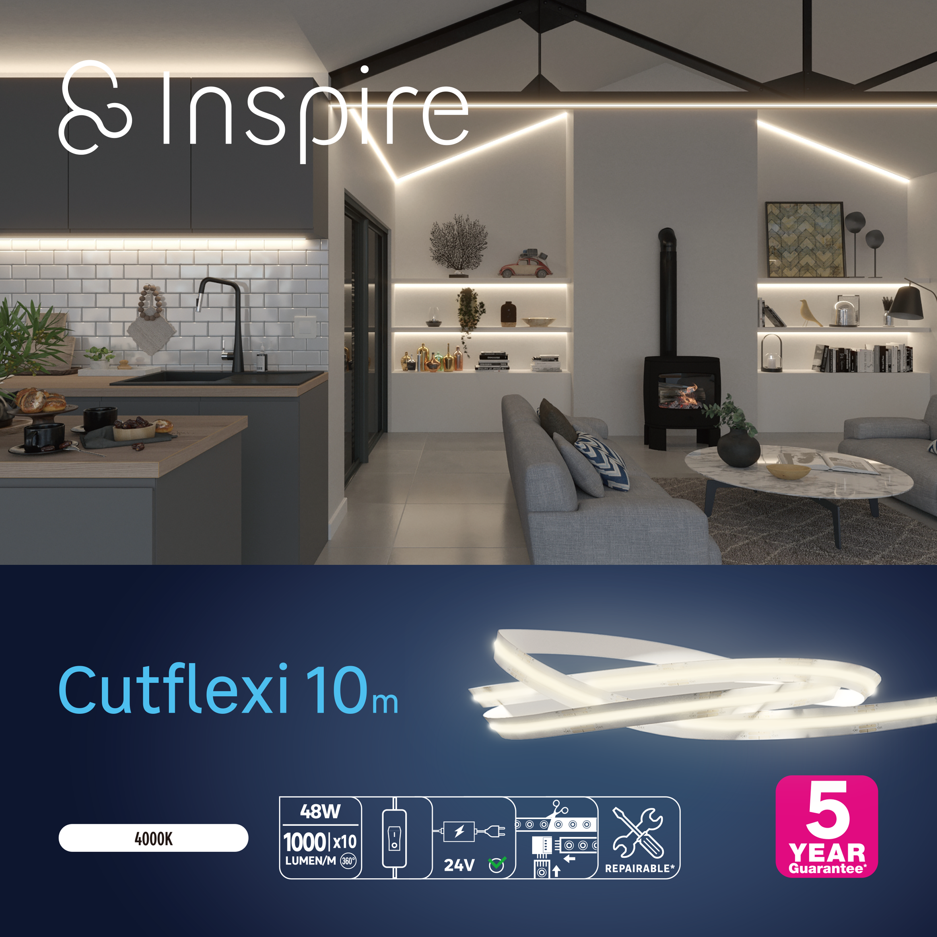Taśma LED Cob Cutflexi 10 m Inspire - 5