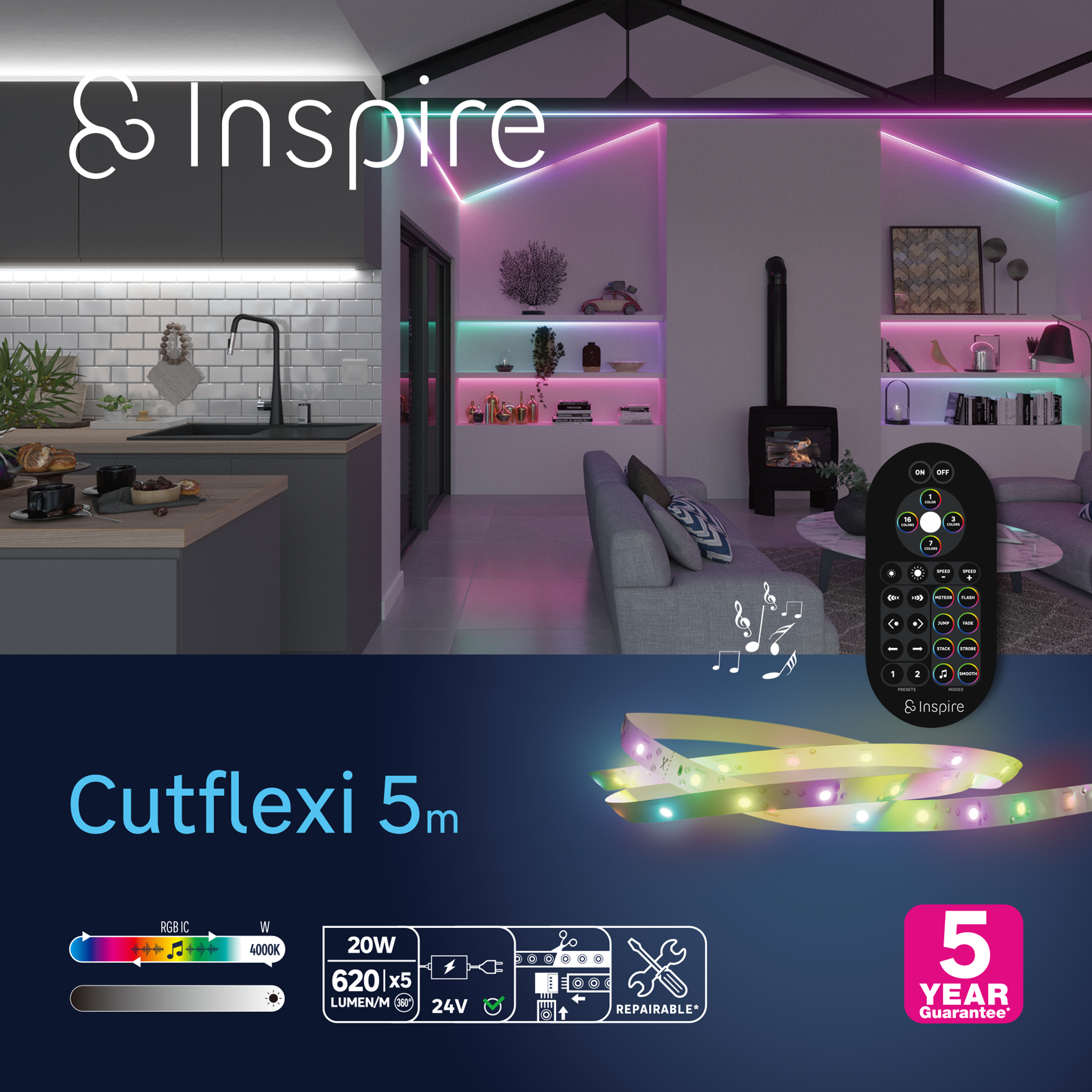 Taśma LED RGBW Cutflexi 5 m INSPIRE - 9