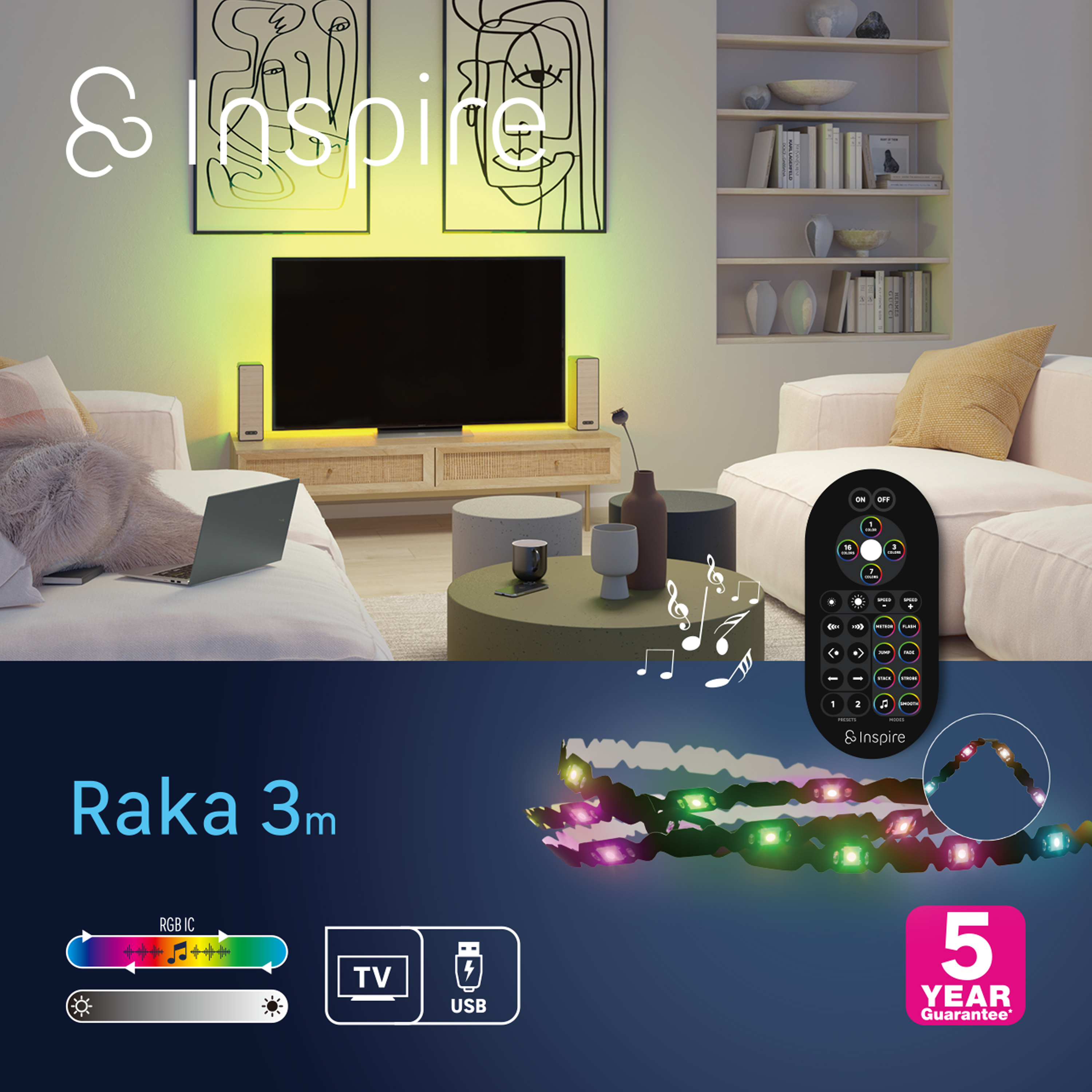 Taśma LED Raka elastyczna RGB Inspire - 8