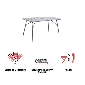 Table de jardin pliante Café en acier anthracite 4 personnes - 12