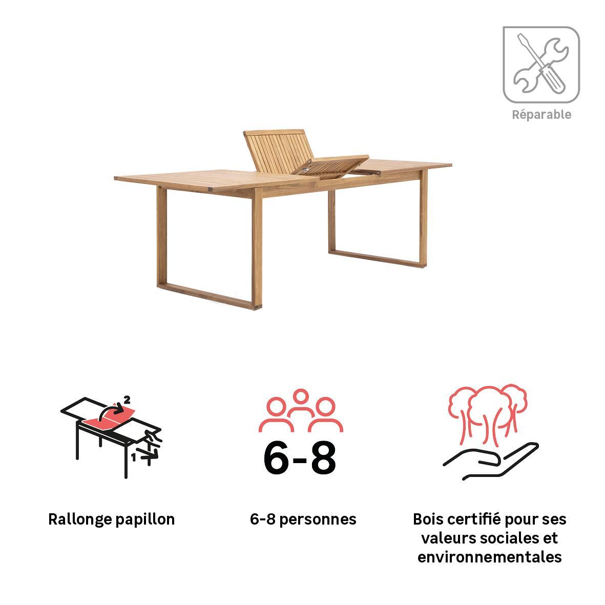 Table en acacia 8 personnes Solaris II NATERIAL - 4
