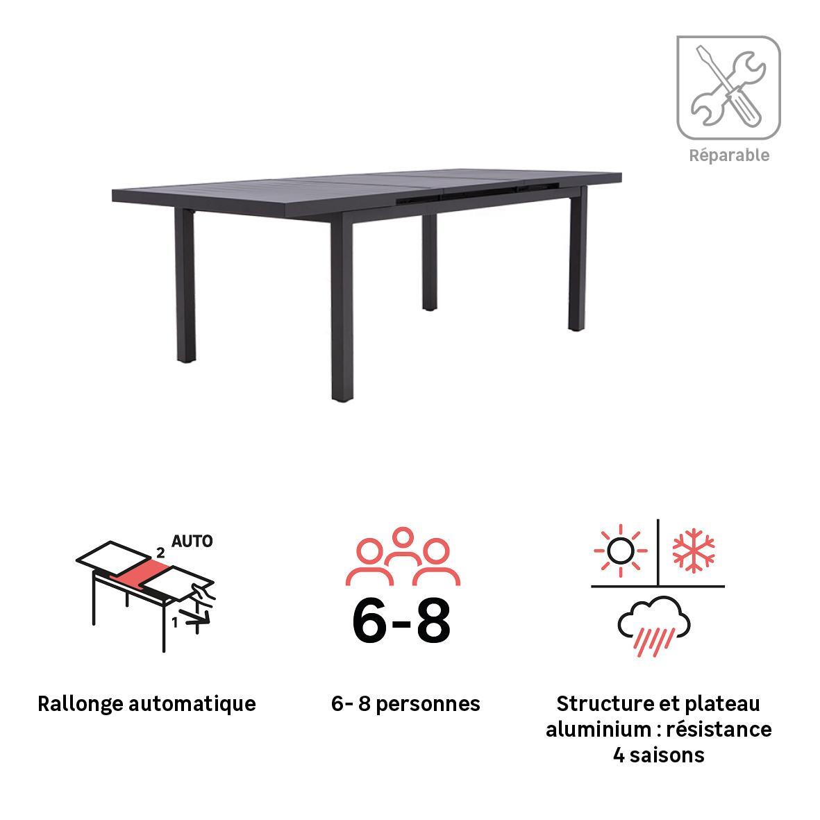 Table de jardin extensible 180/240 8 personnes Sanibel NATERIAL - 5