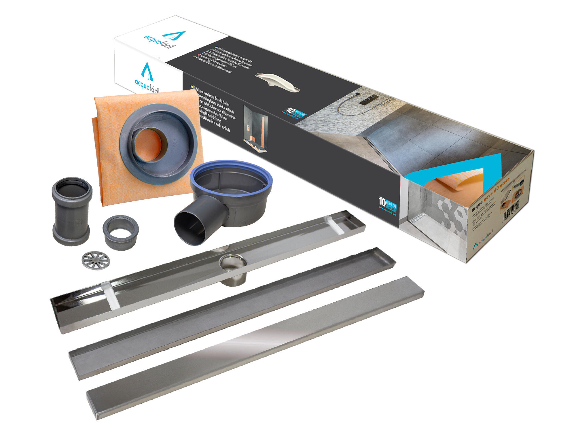 Kit plato ducha c/rejilla 60 duo lisa