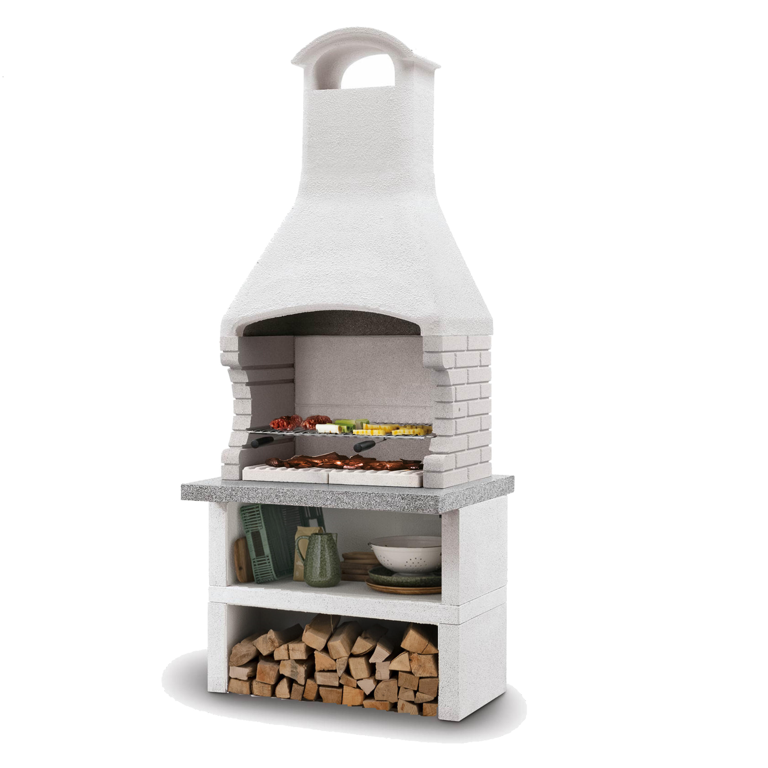 Barbecue fisso a legna e carbonella Marbella EASY GARDEN BY PALAZZETTI L 90 x H 238 x P 70 cm - 3