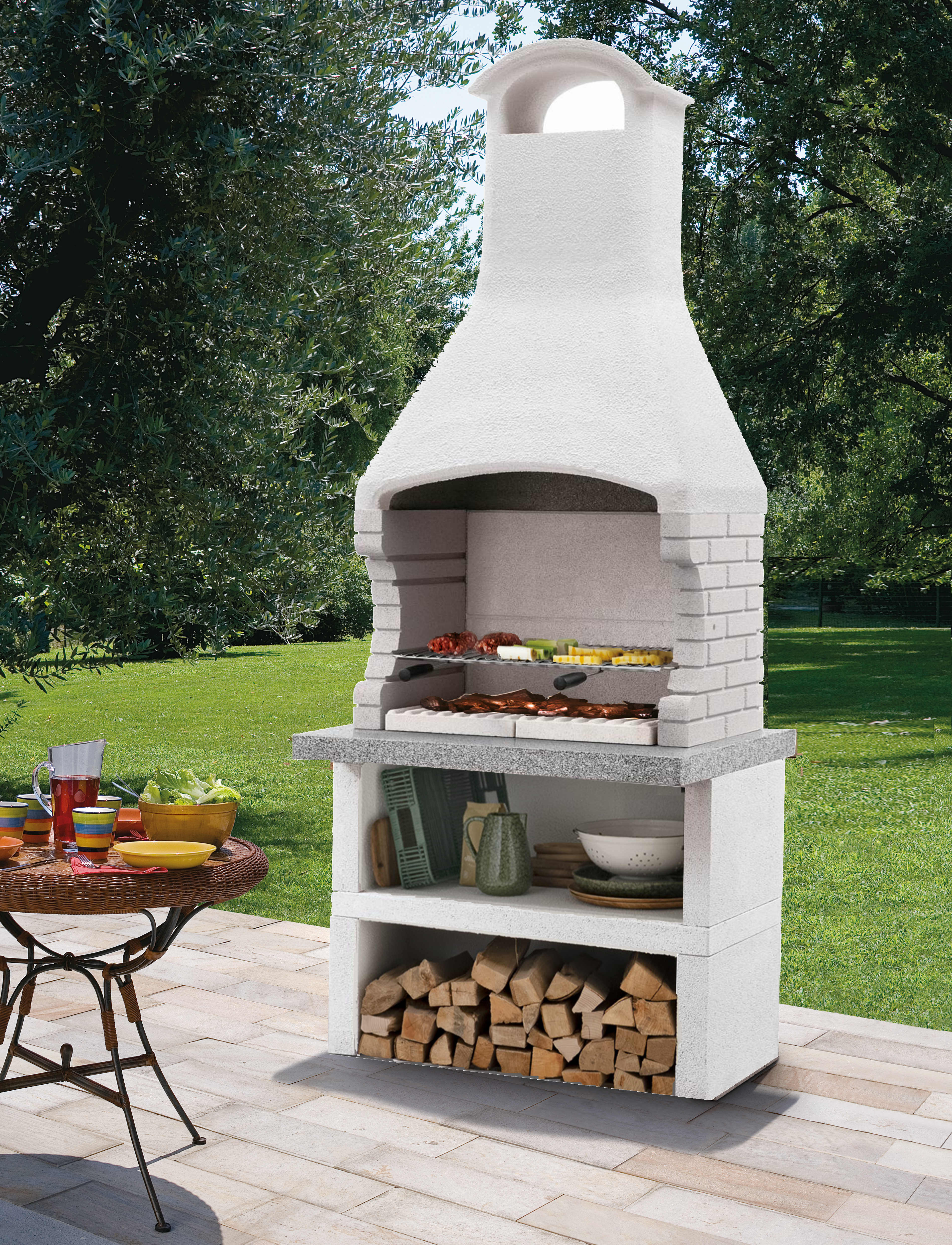 Barbecue fisso a legna e carbonella Marbella EASY GARDEN BY PALAZZETTI L 90 x H 238 x P 70 cm - 2