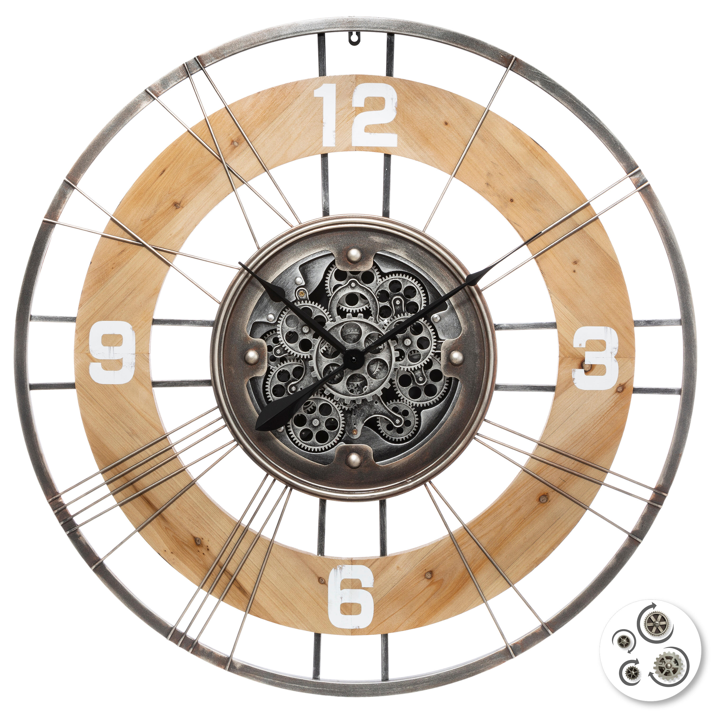Reloj de pared redondo multicolor atmosphera, créateur d'intérieur de 90 cm