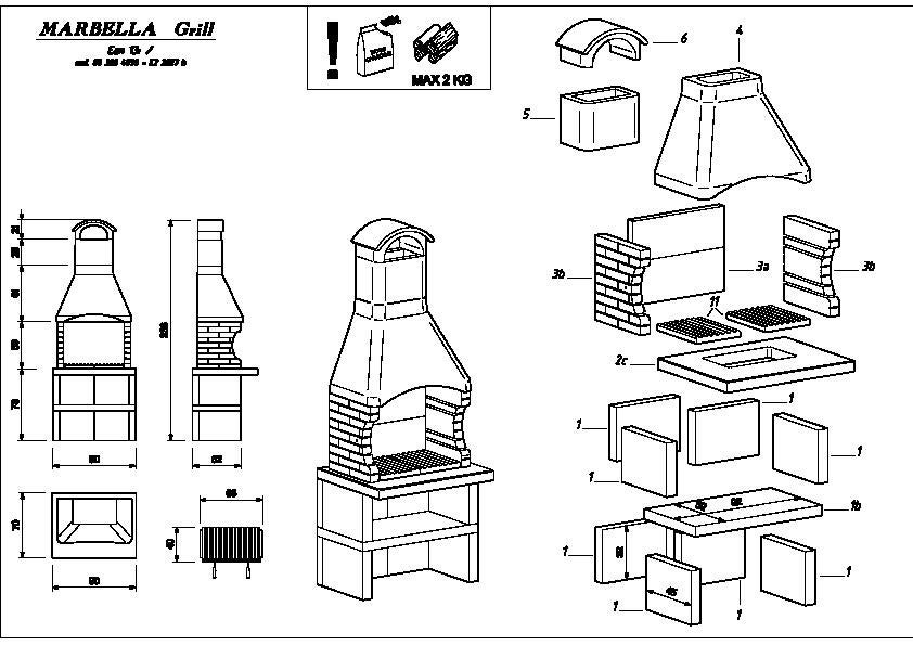 Barbecue fisso a legna e carbonella Marbella EASY GARDEN BY PALAZZETTI L 90 x H 238 x P 70 cm - 5