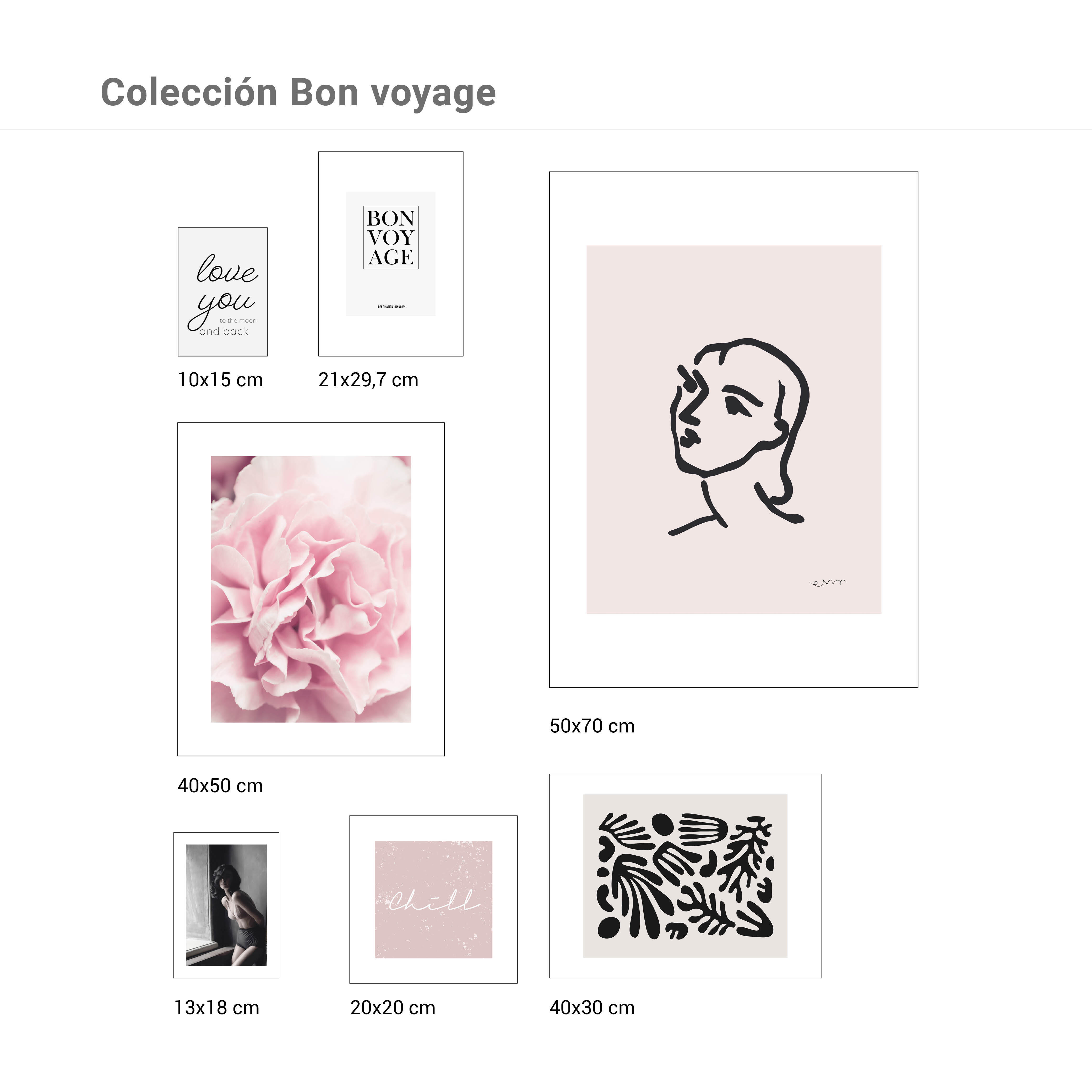 Set de 7 láminas Bon voyage 70 x 50 cm - 2